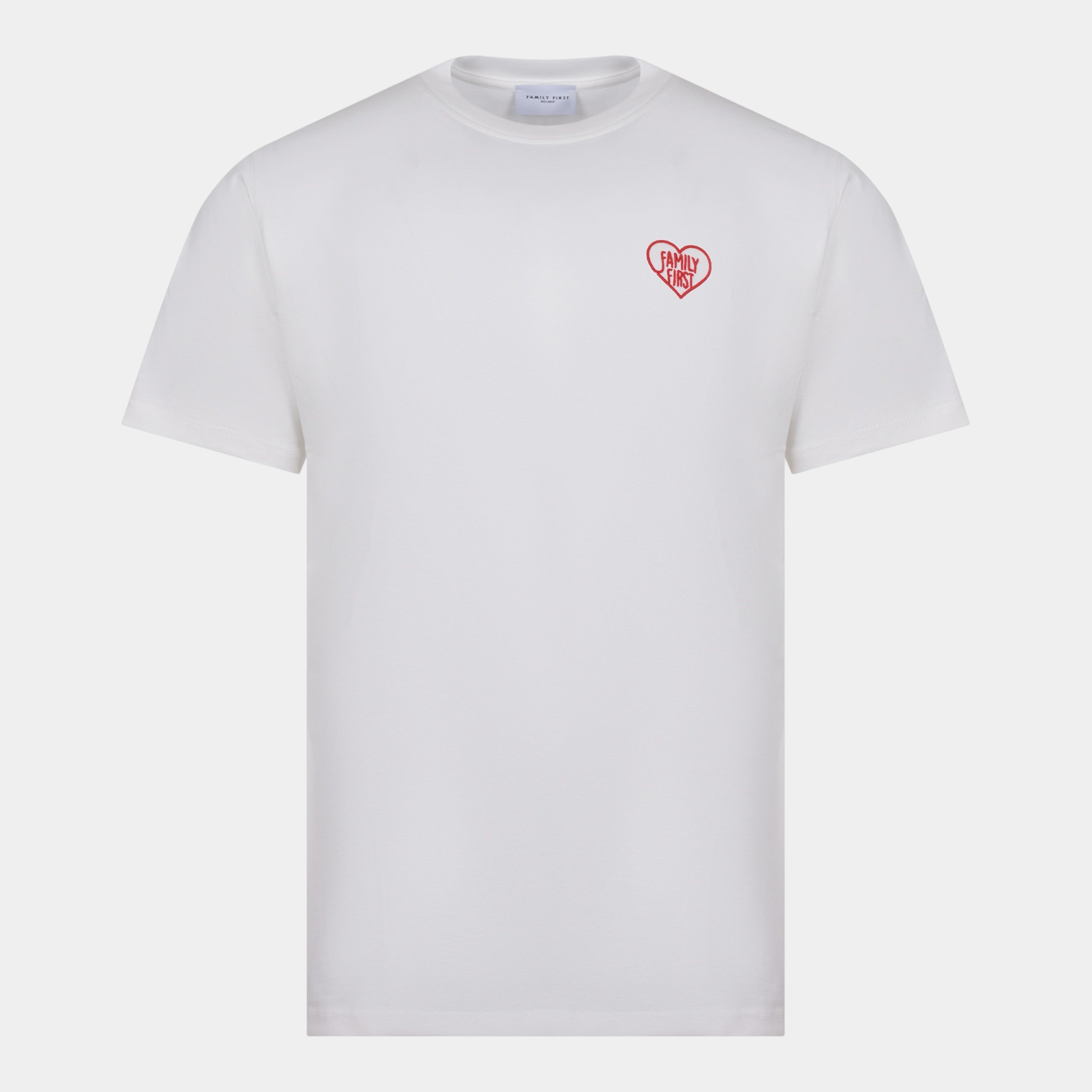 Family First TShirt in cotone Heart - Bianco
