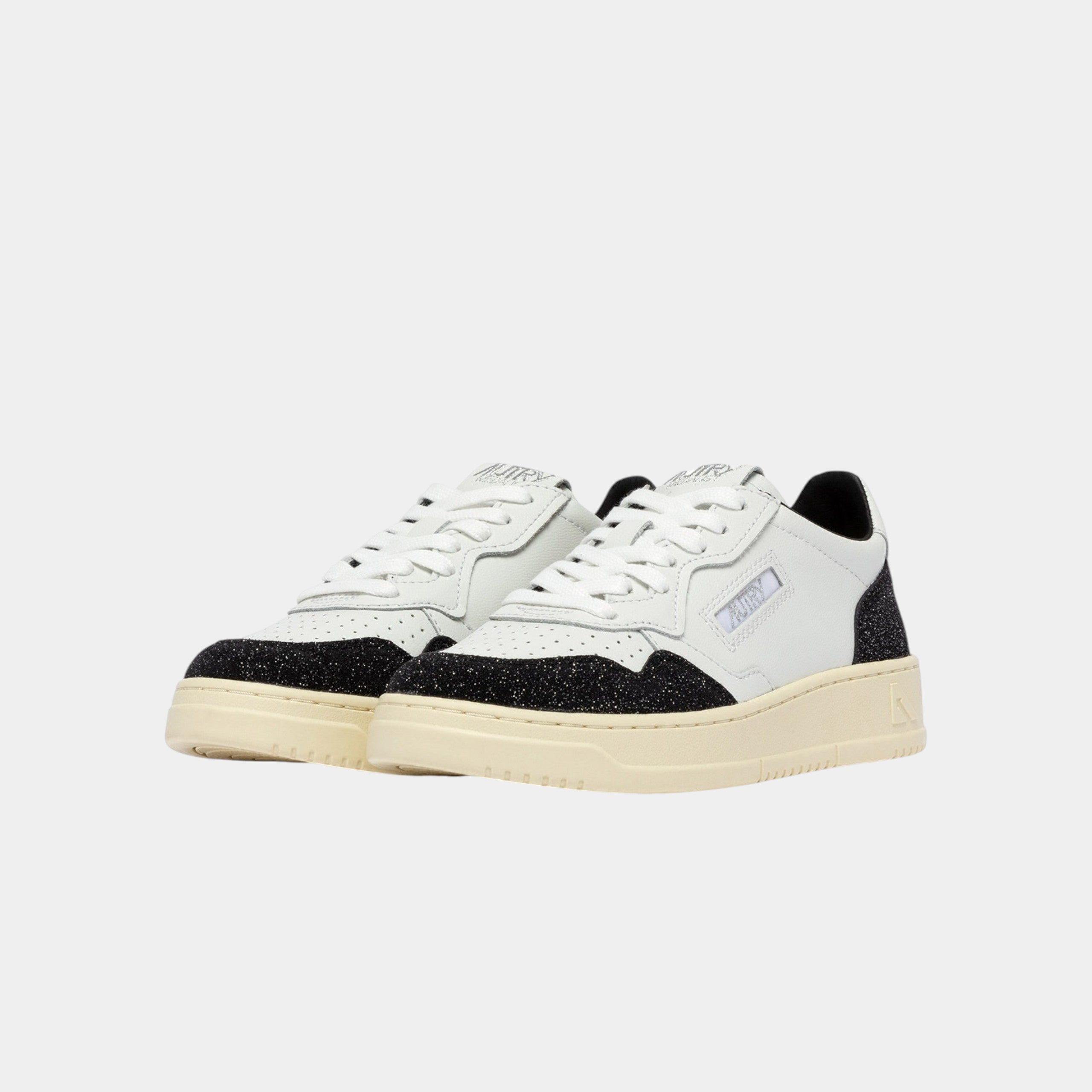 Autry Sneakers Medalist in pelle e Glitter - Bianco/Nero