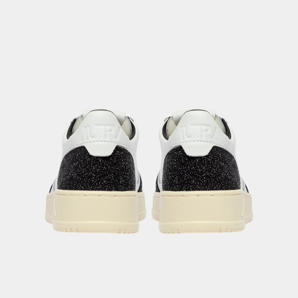 Autry Sneakers Medalist in pelle e Glitter - Bianco/Nero