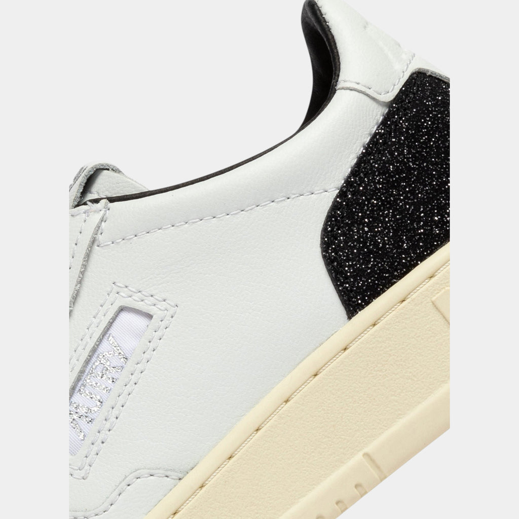 Autry Sneakers Medalist in pelle e Glitter - Bianco/Nero
