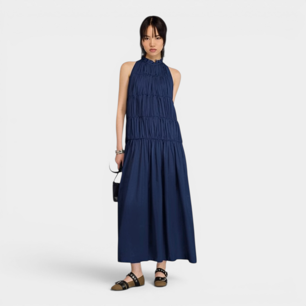 Semicouture Abito Marylou in mussola di cotone - Blu