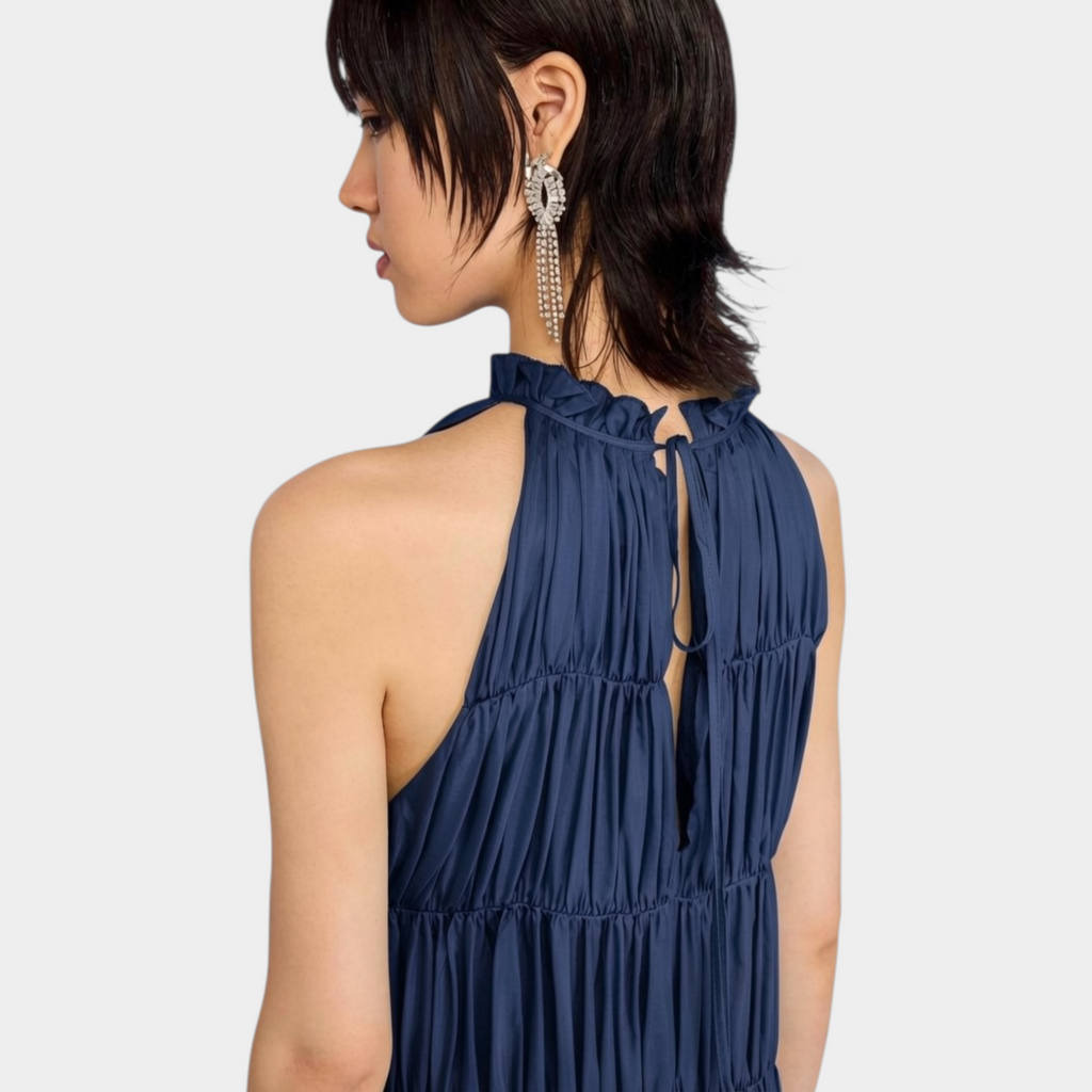 Semicouture Abito Marylou in mussola di cotone - Blu