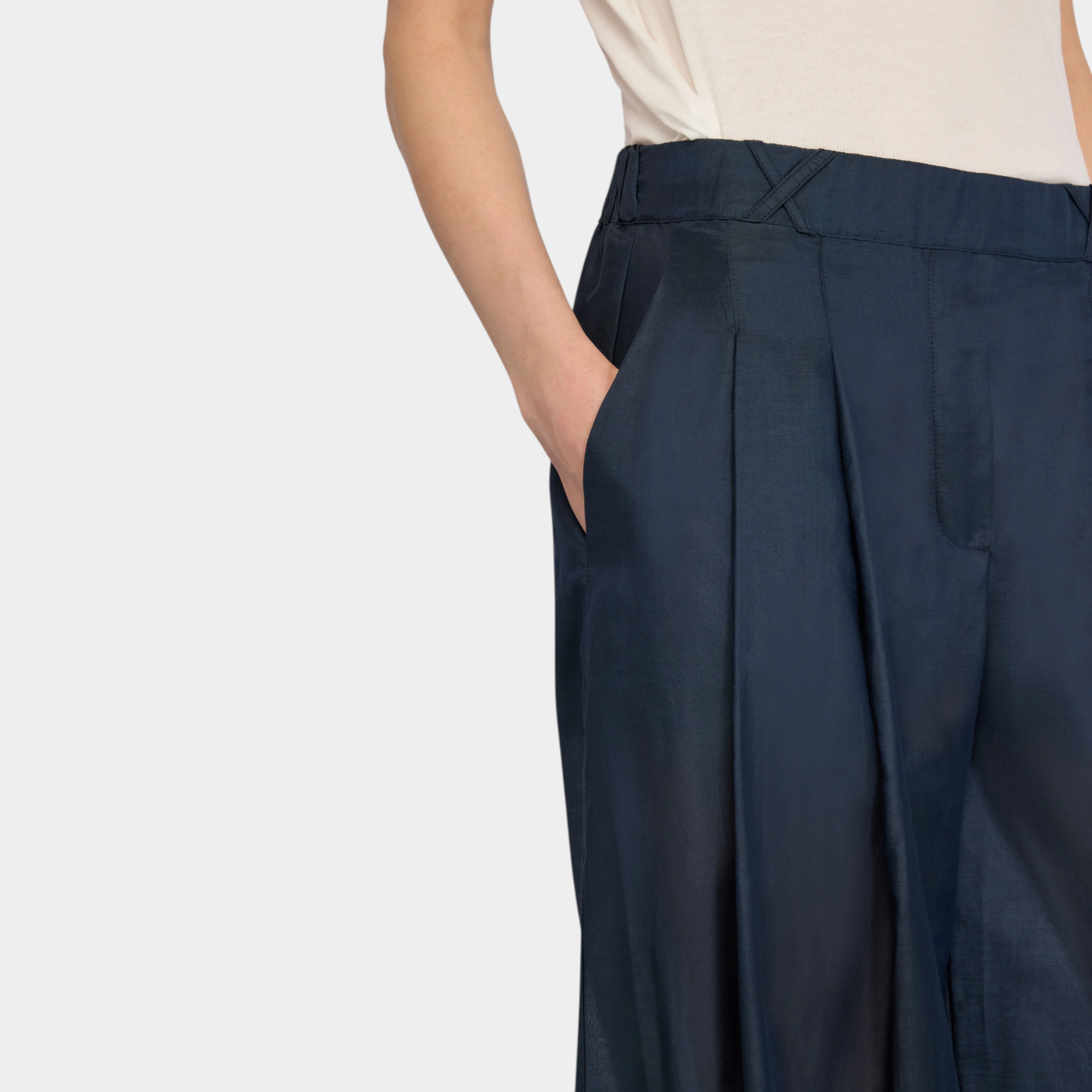 Semicouture Pantalone Debbie in mussola - Blu