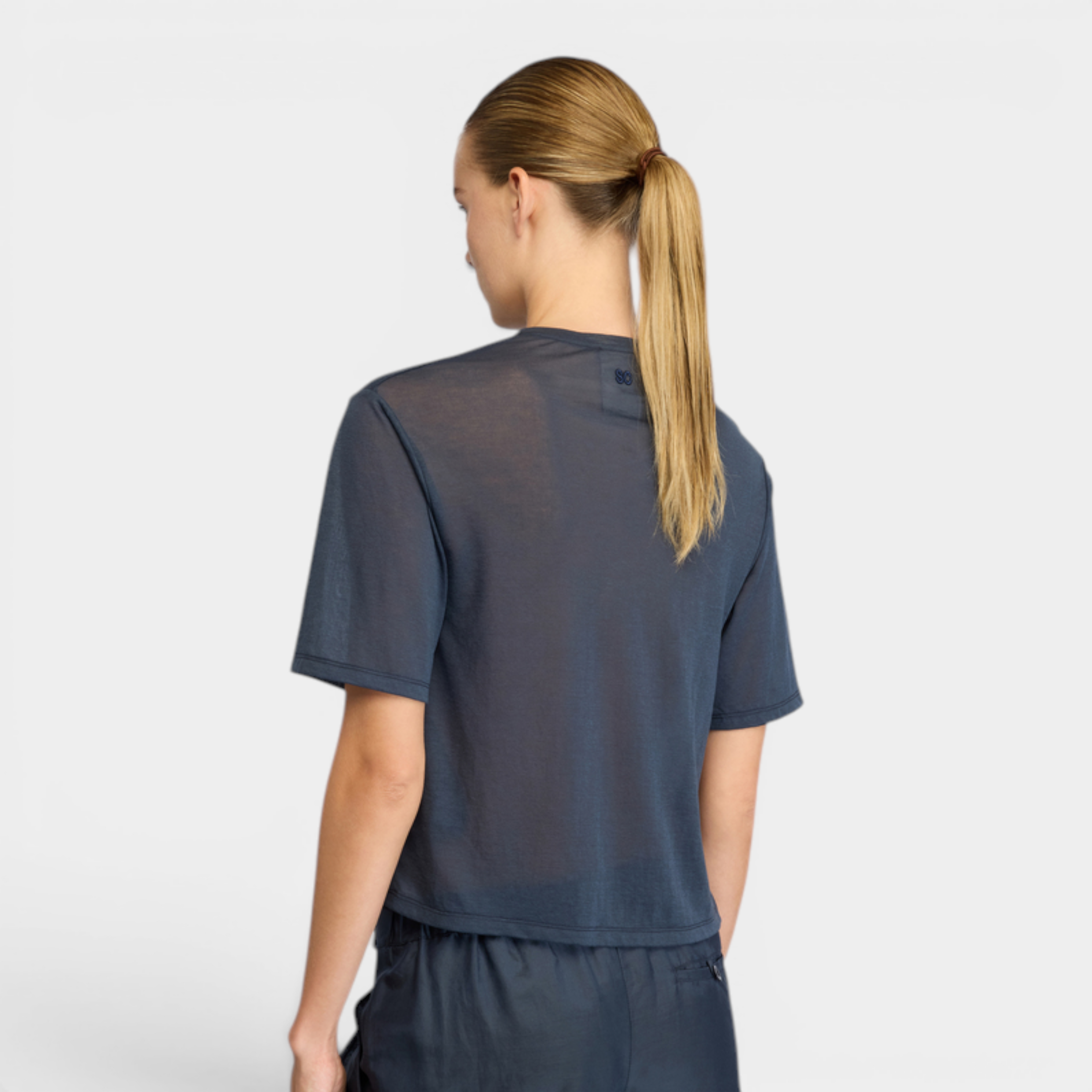 Semicouture Tee Shirt Ophelia in mussola - Blu
