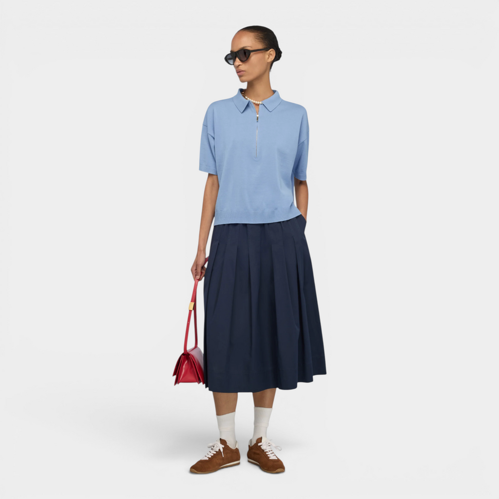 Semicouture Gonna a pieghe Gregoria - Blu
