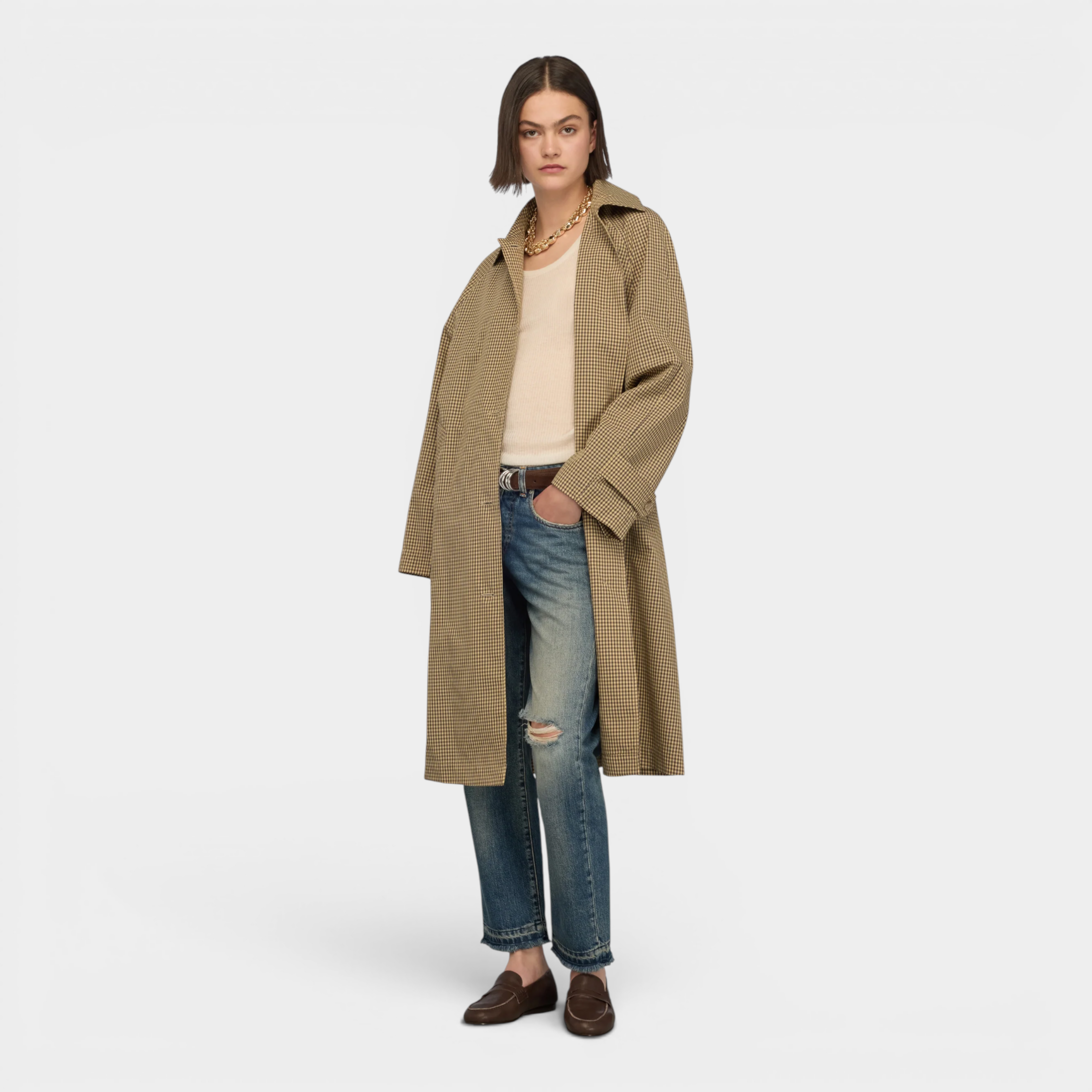 Semicouture Jeans Lucrecia con rottura - Denim stone