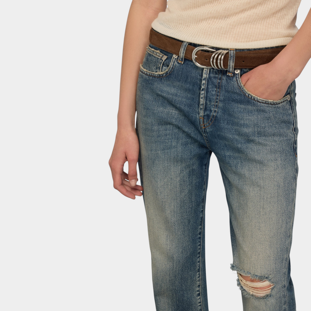 Semicouture Jeans Lucrecia con rottura - Denim stone