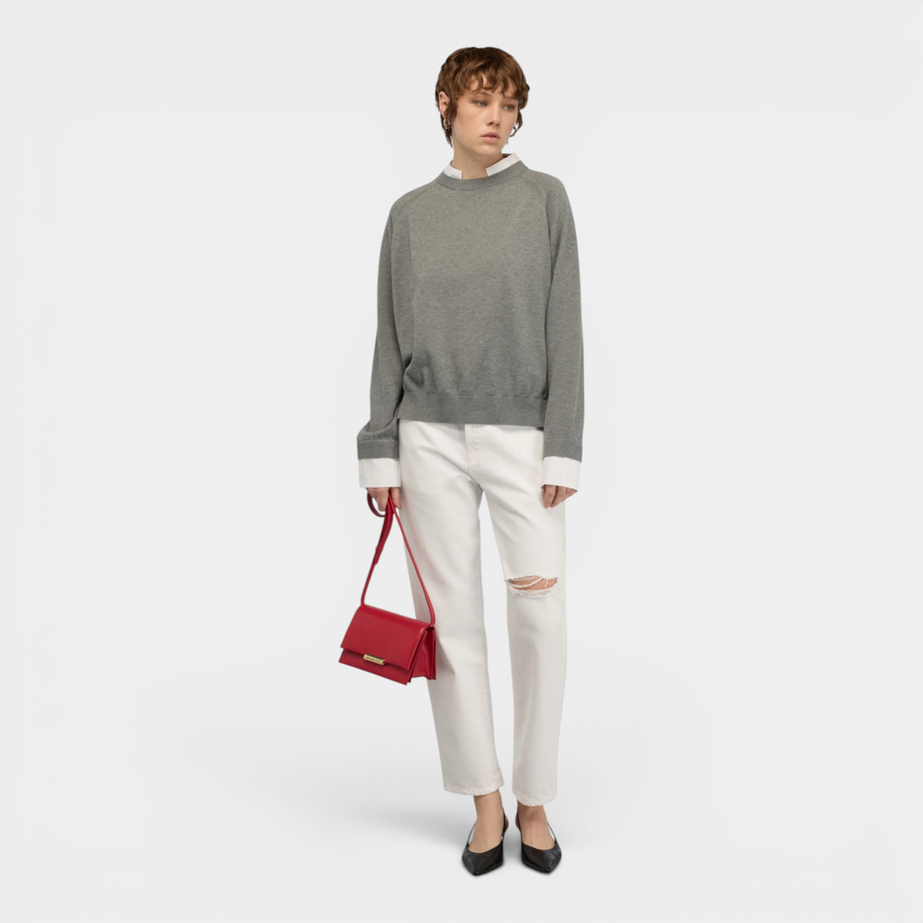Semicouture Jeans Lucrecia con rottura - Bianco