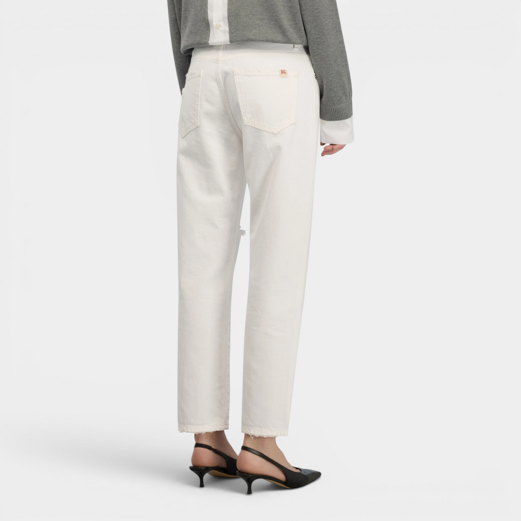 Semicouture Jeans Lucrecia con rottura - Bianco