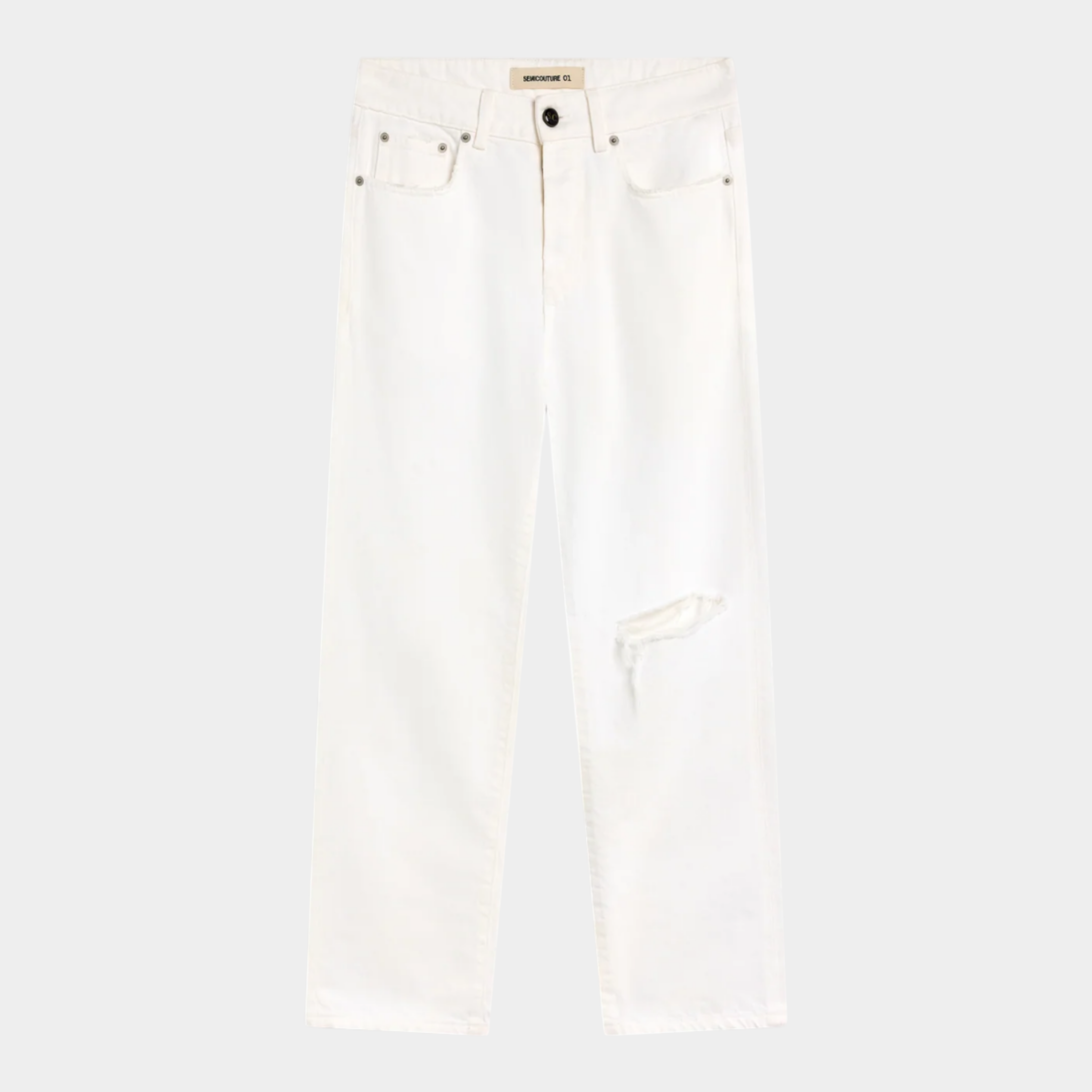 Semicouture Jeans Lucrecia con rottura - Bianco