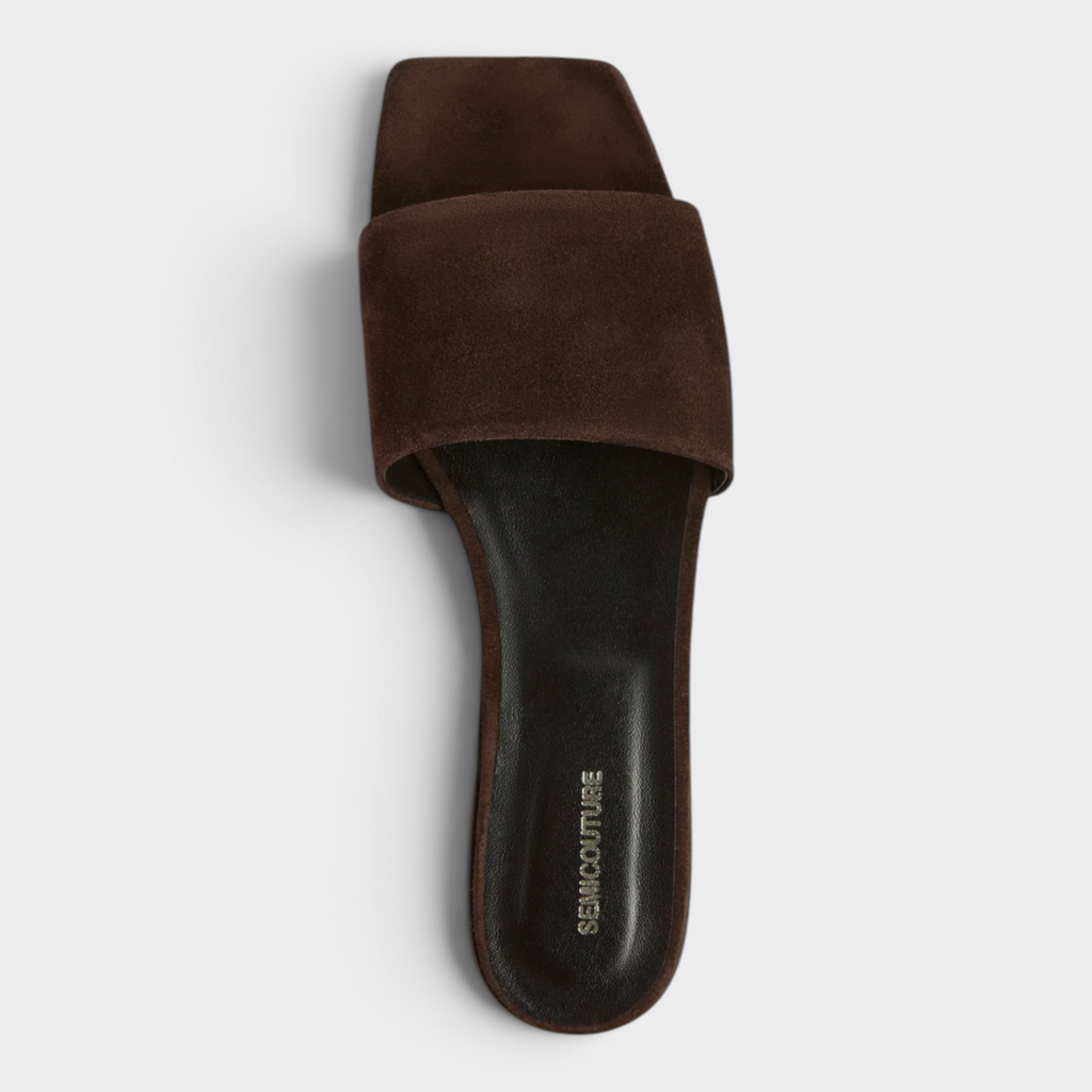 Semicouture Ciabatta in pelle Coolen - Marrone