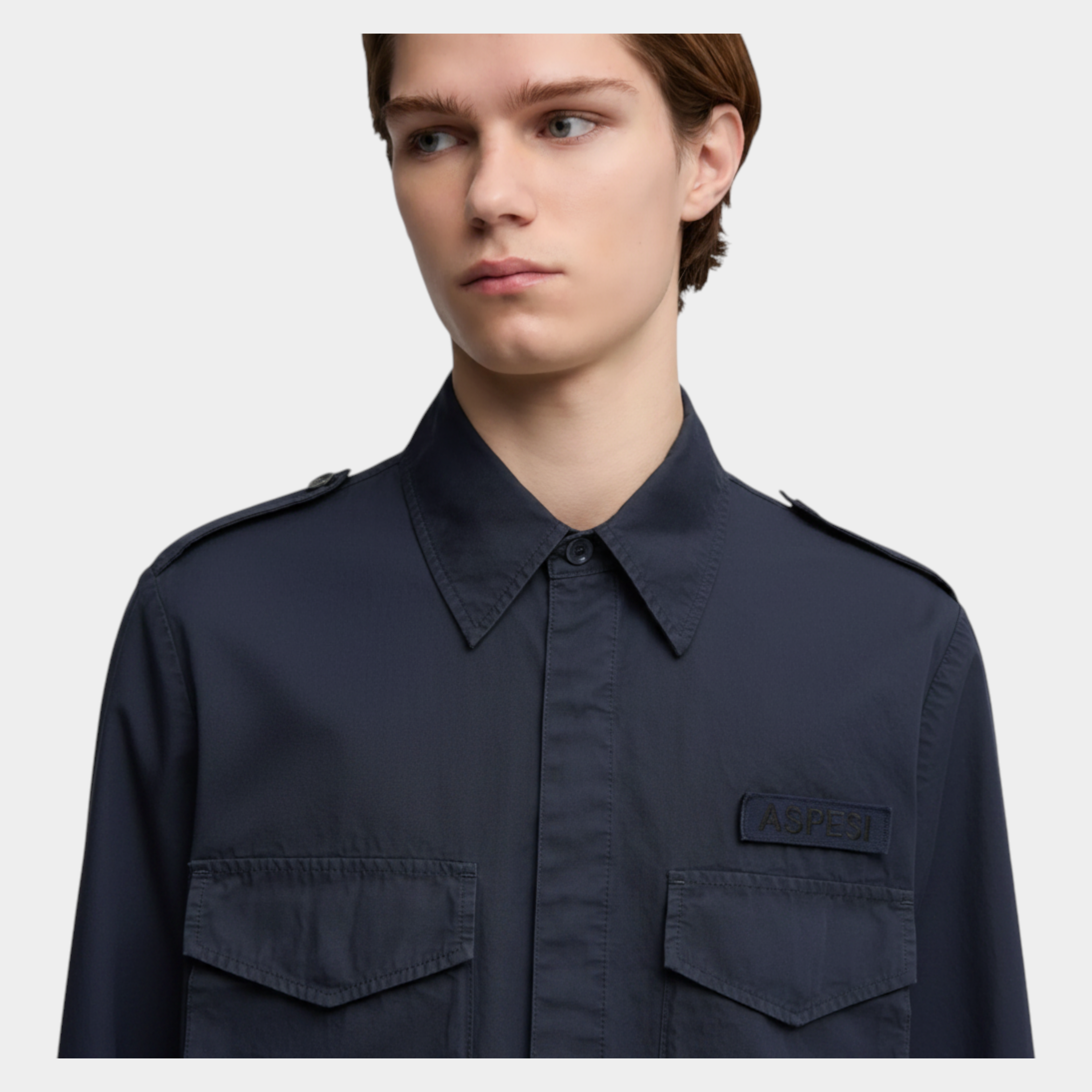 Aspesi Camicia Militare in cotone - Blu