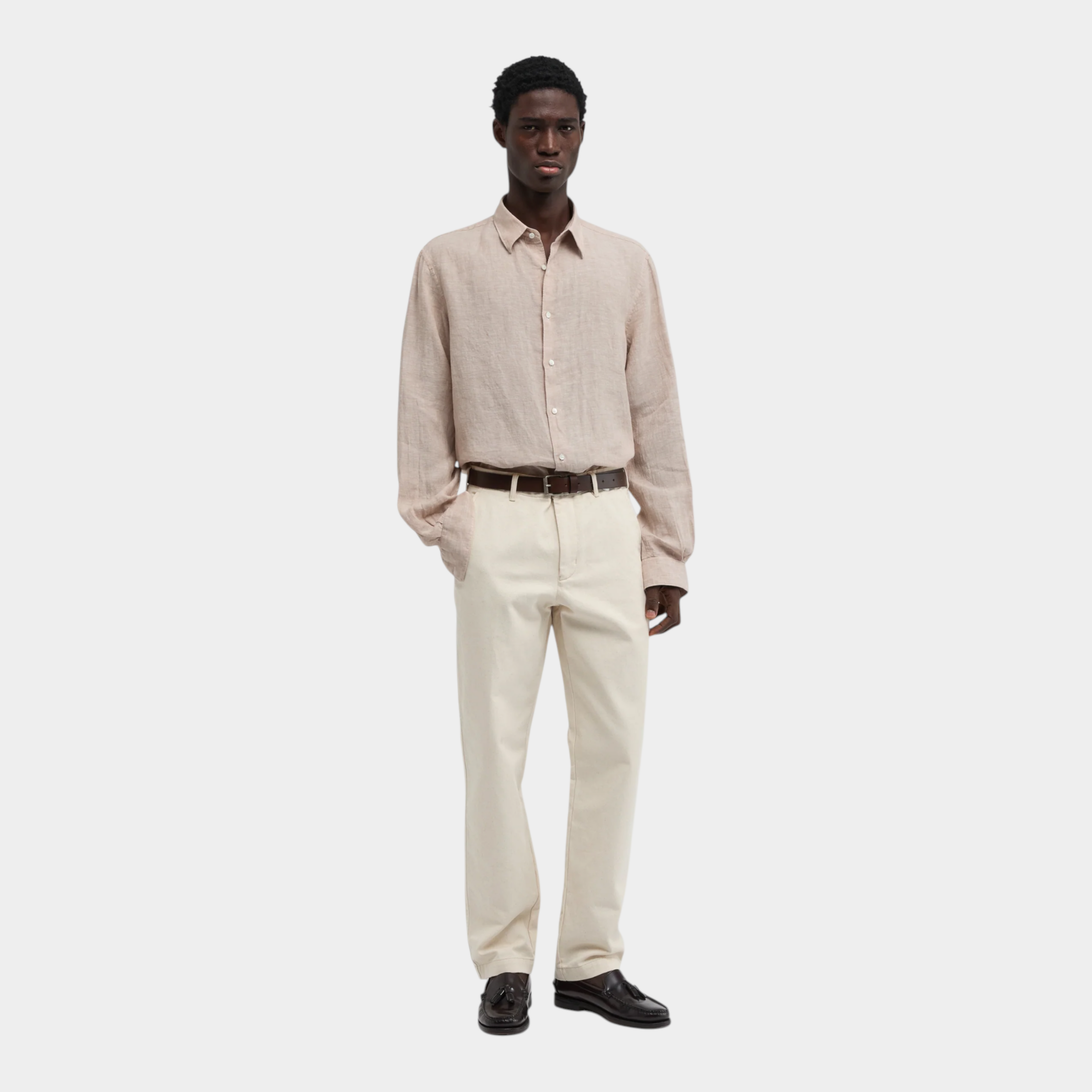 Aspesi Camicia Comma in lino delave - Beige