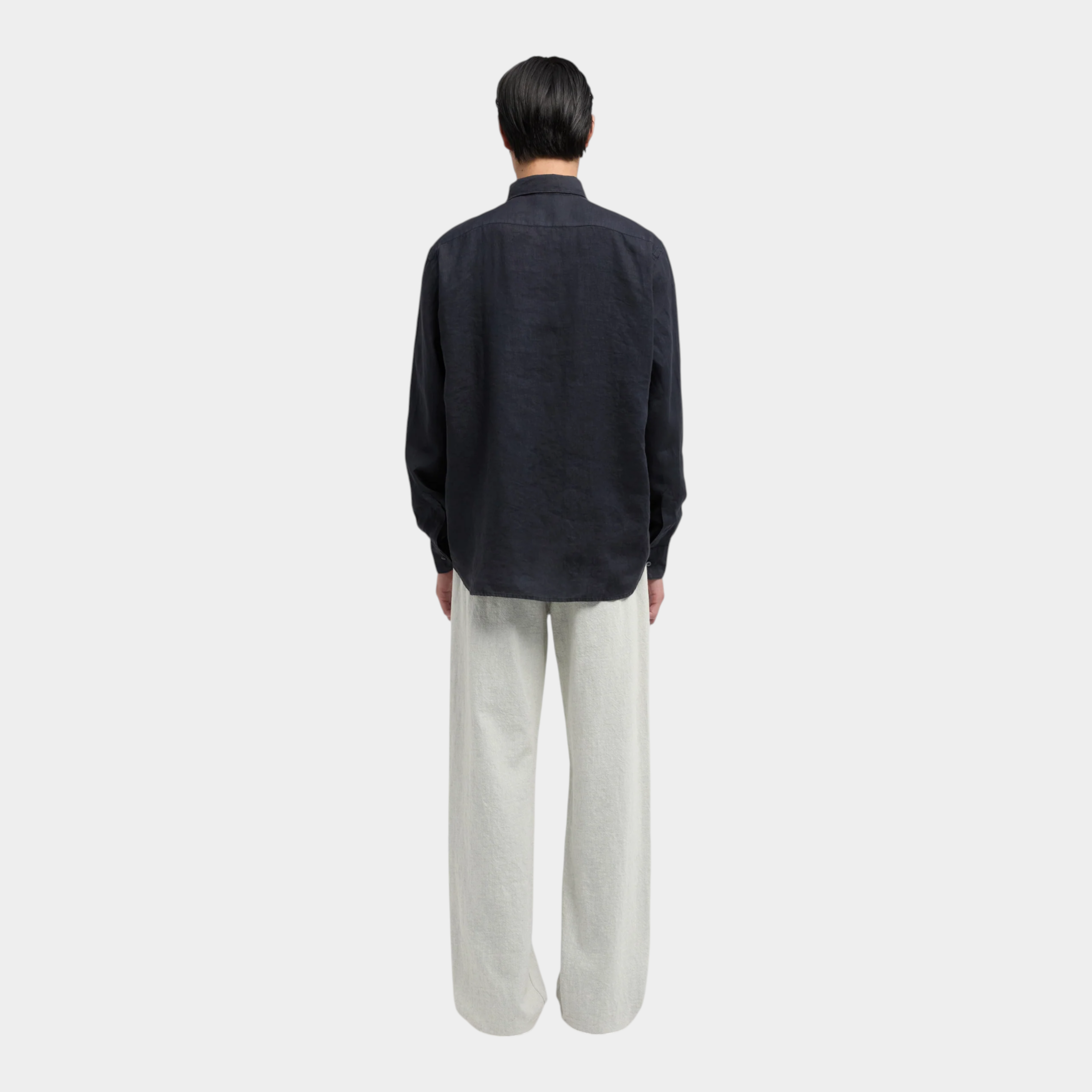 Aspesi Camicia Sedici in lino con taschino - BLu