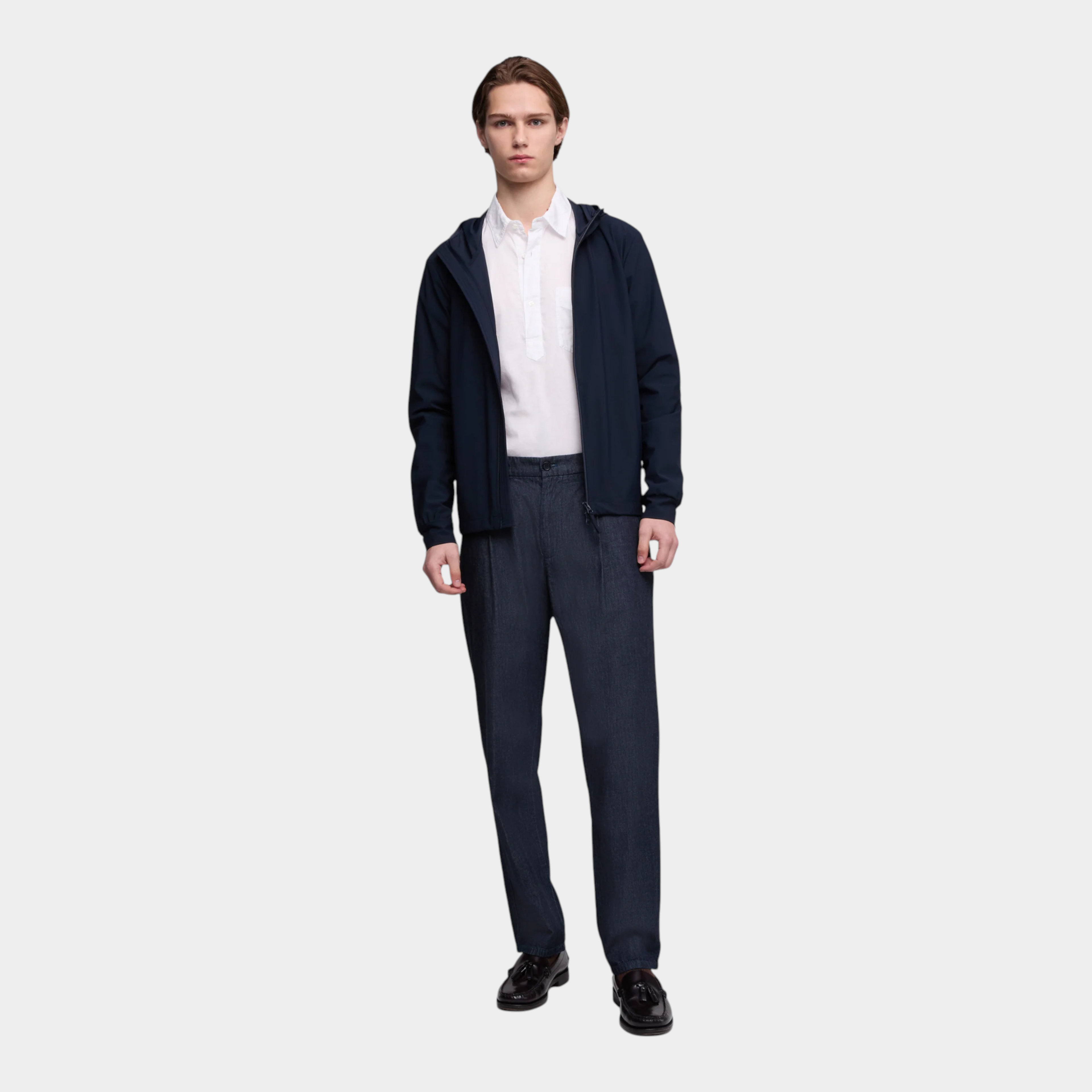 Aspesi Camicia Richiusa in lino con taschino - Bianco