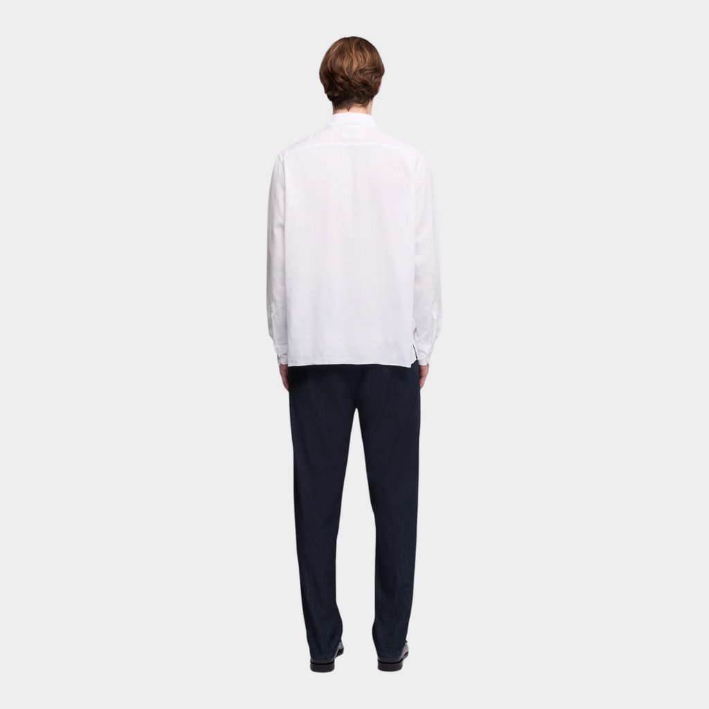 Aspesi Camicia Richiusa in lino con taschino - Bianco