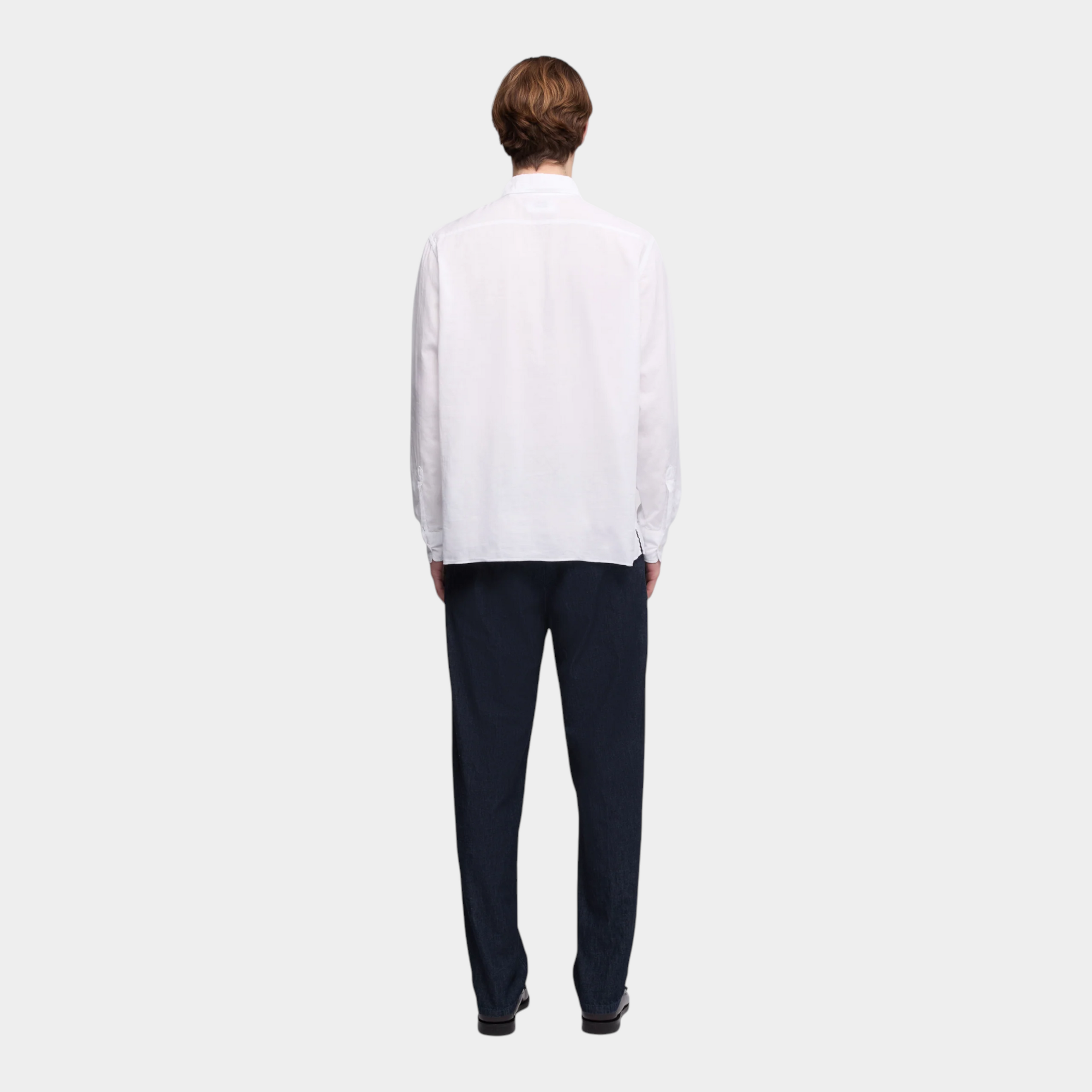 Aspesi Camicia Richiusa in lino con taschino - Bianco