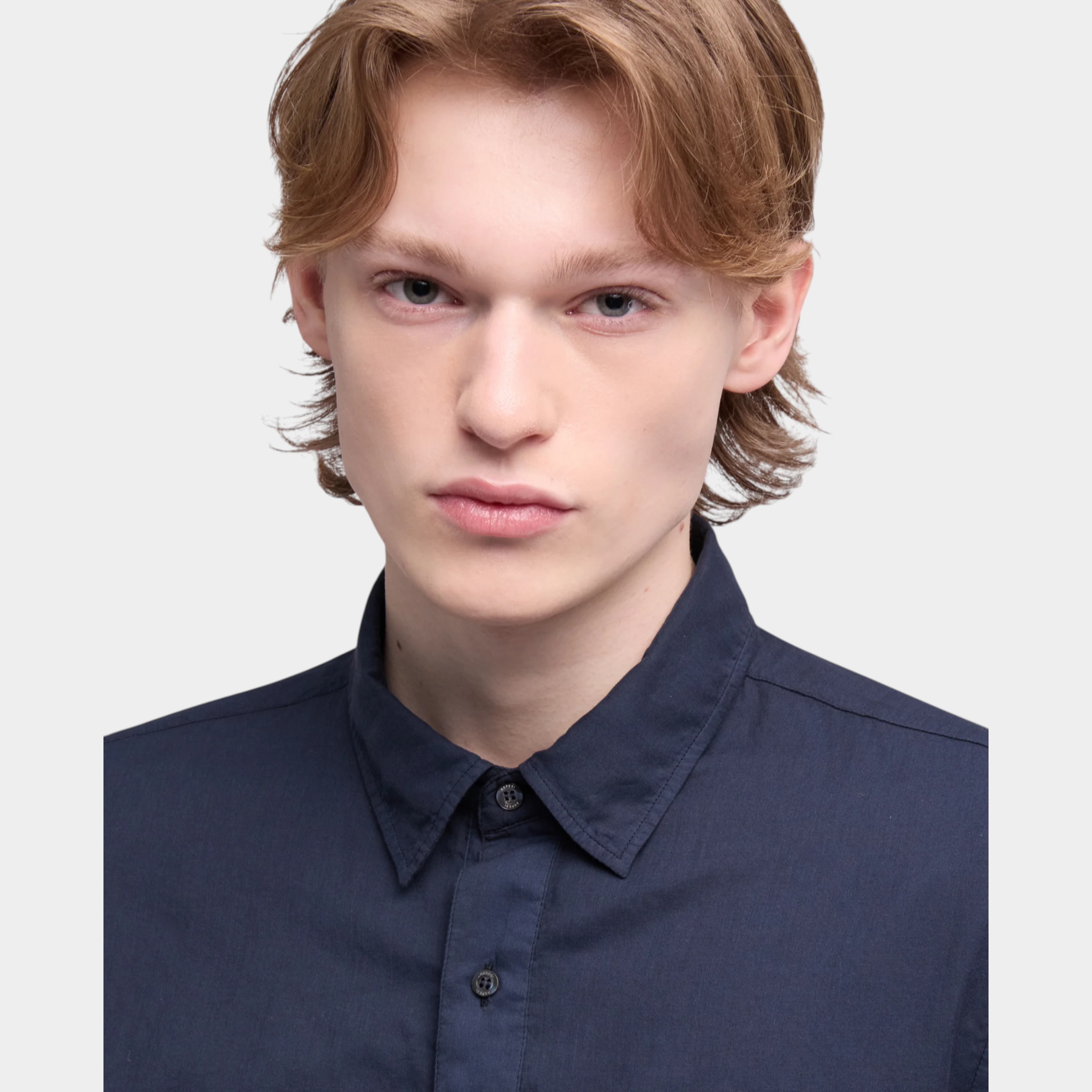 Aspesi Camicia Richiusa in lino con taschino - Blu