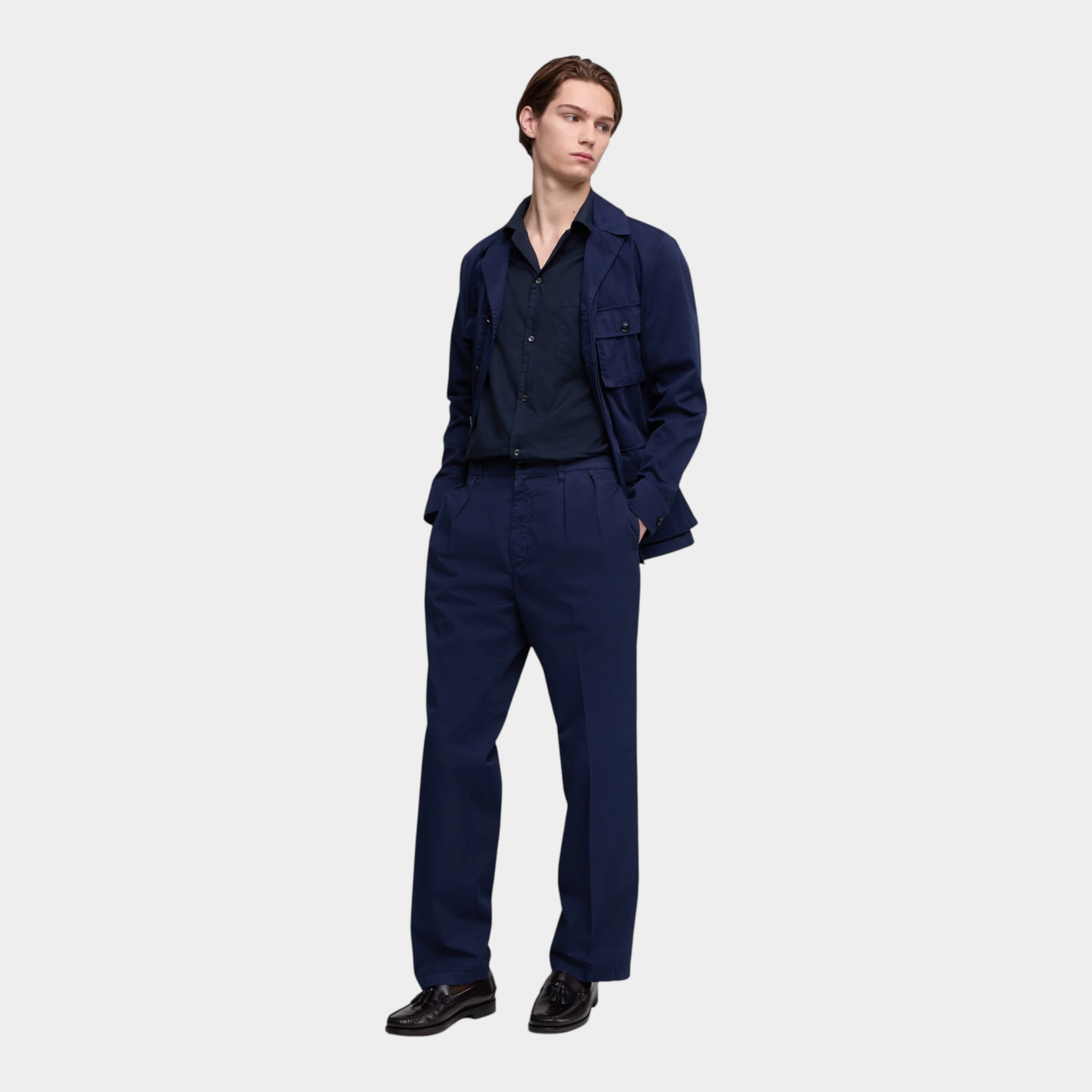 Aspesi Camicia bowling in voile di cotone - Blu