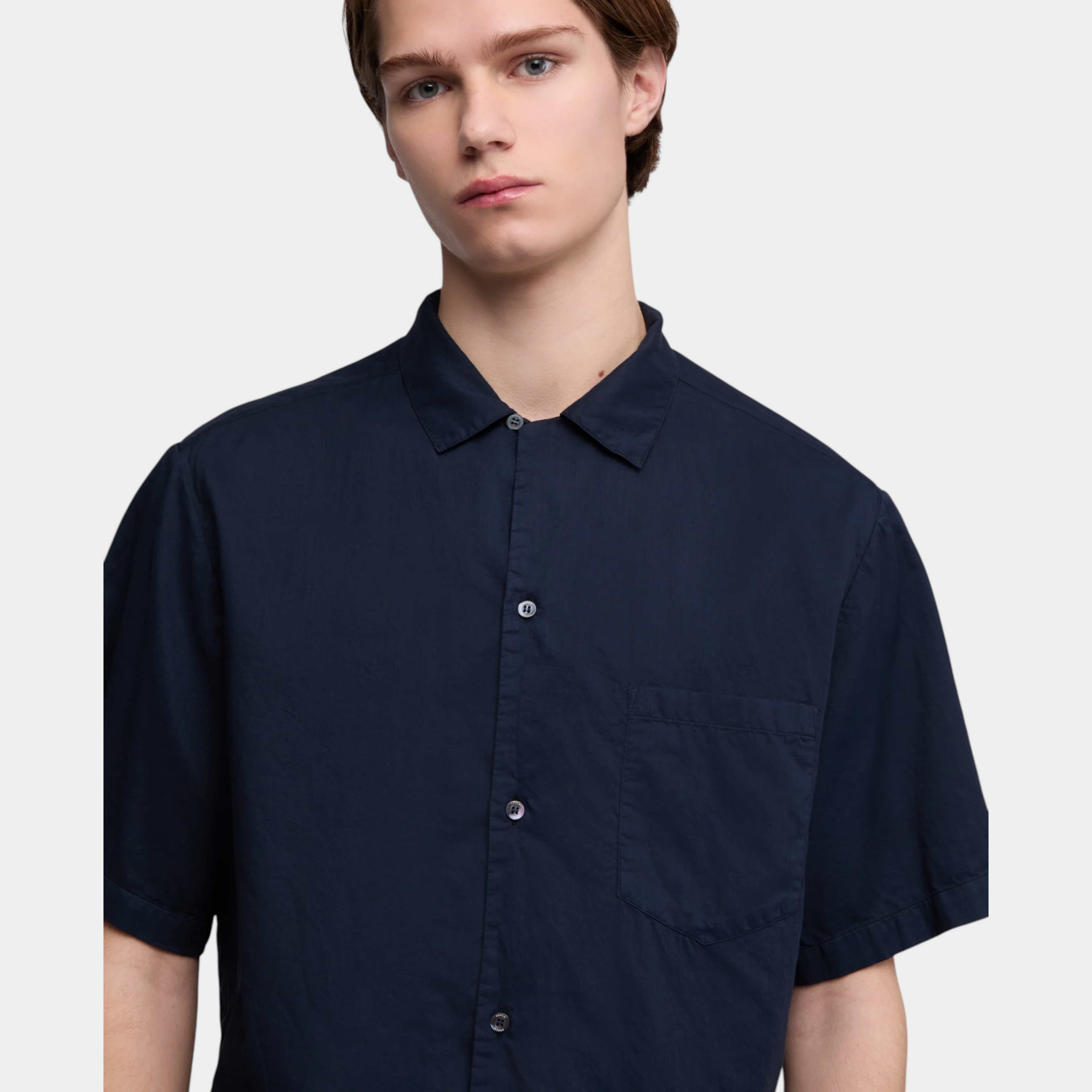 Aspesi Camicia bowling in voile di cotone - Blu