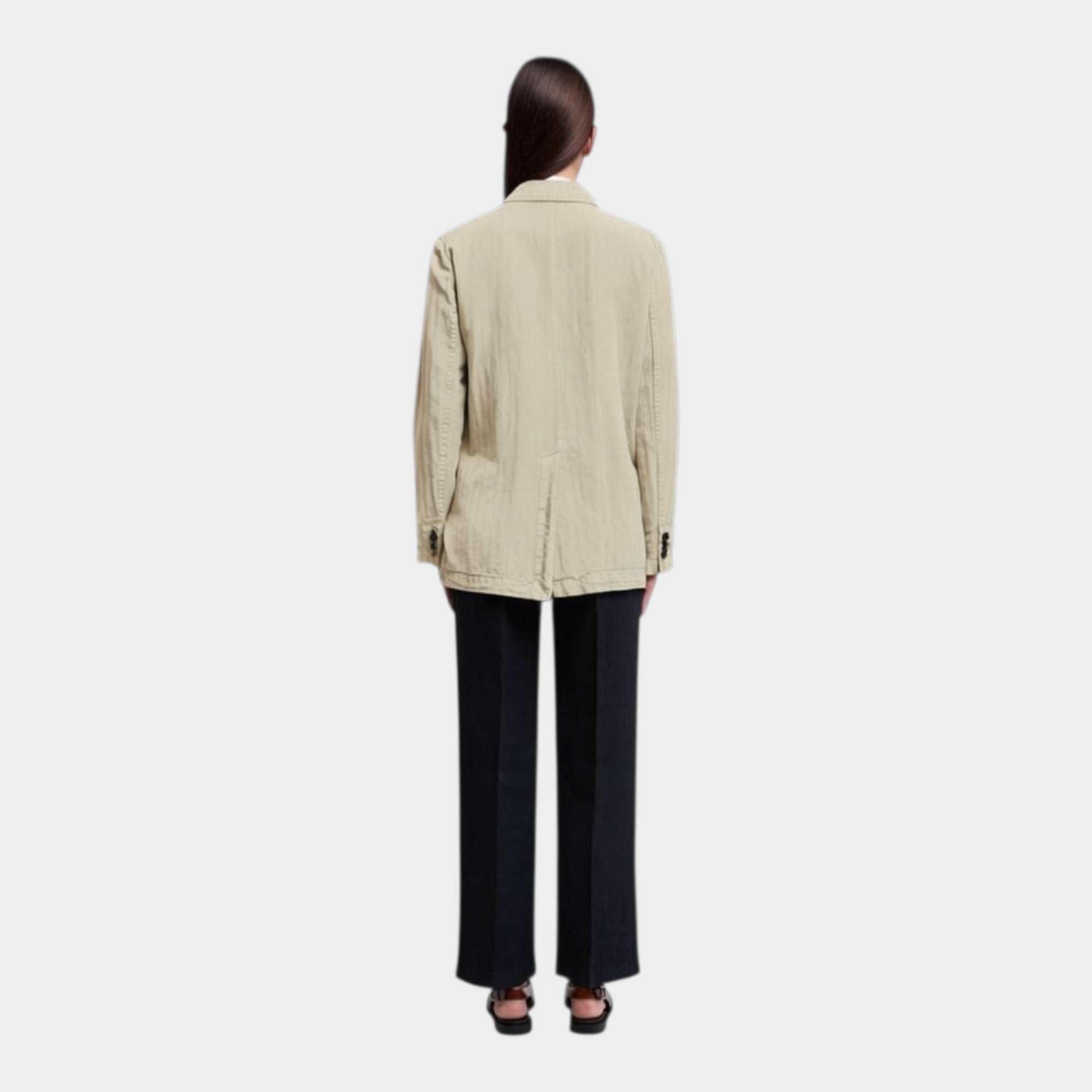 Aspesi Blazer doppiopetto in herringbone - Sabbia