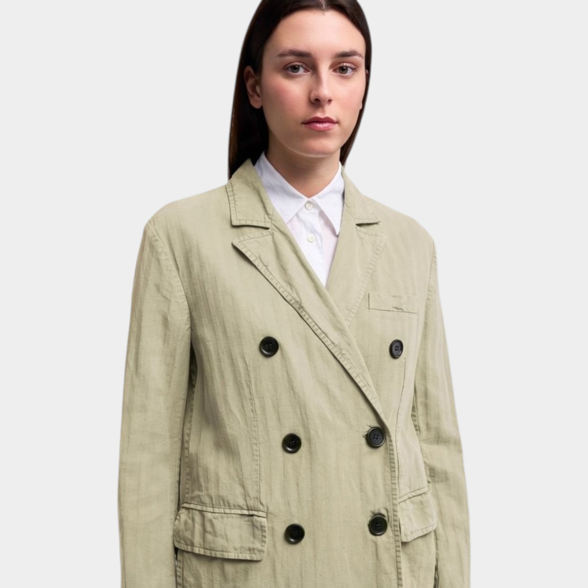 Aspesi Blazer doppiopetto in herringbone - Sabbia