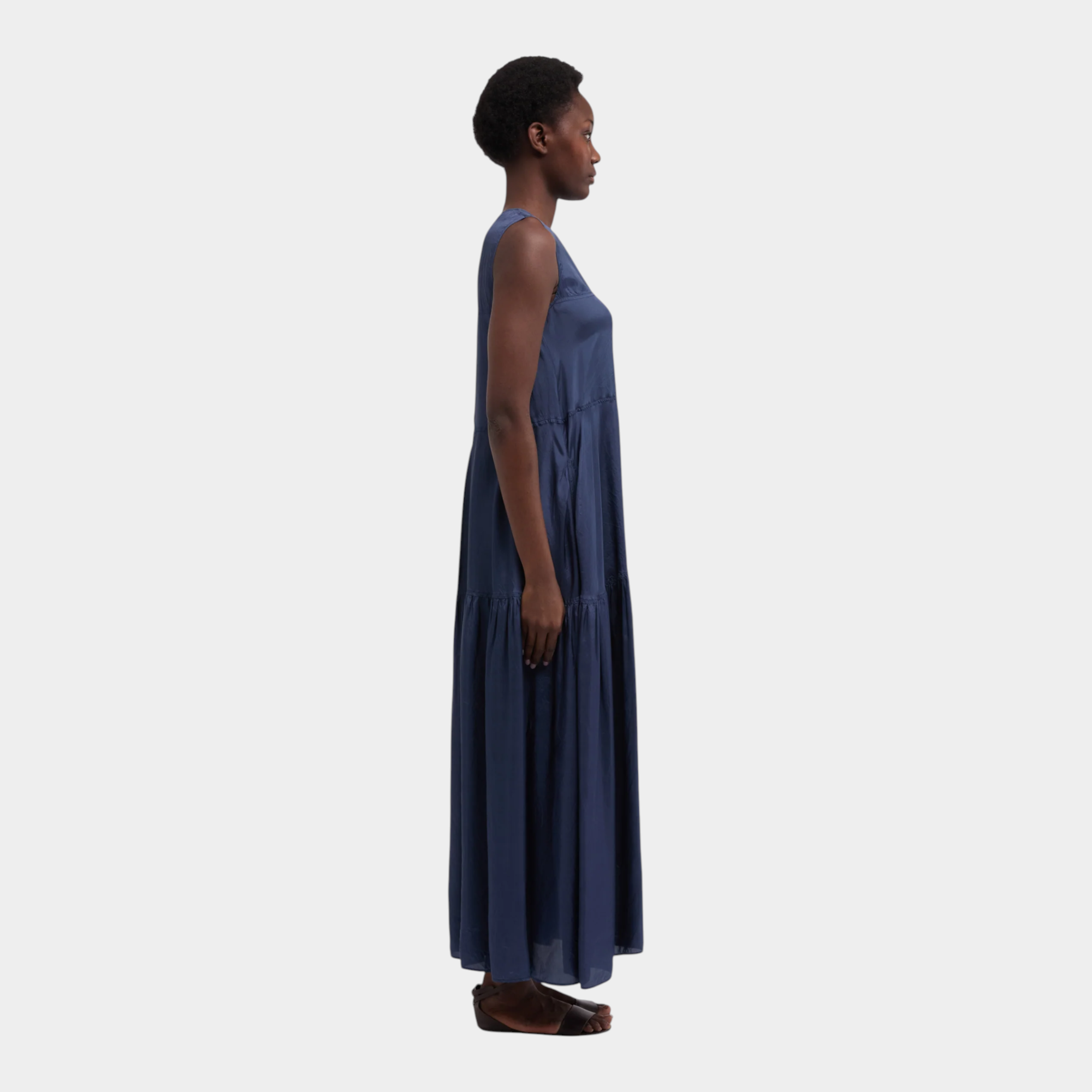 Aspesi Abito lungo in twill di viscosa - Blu