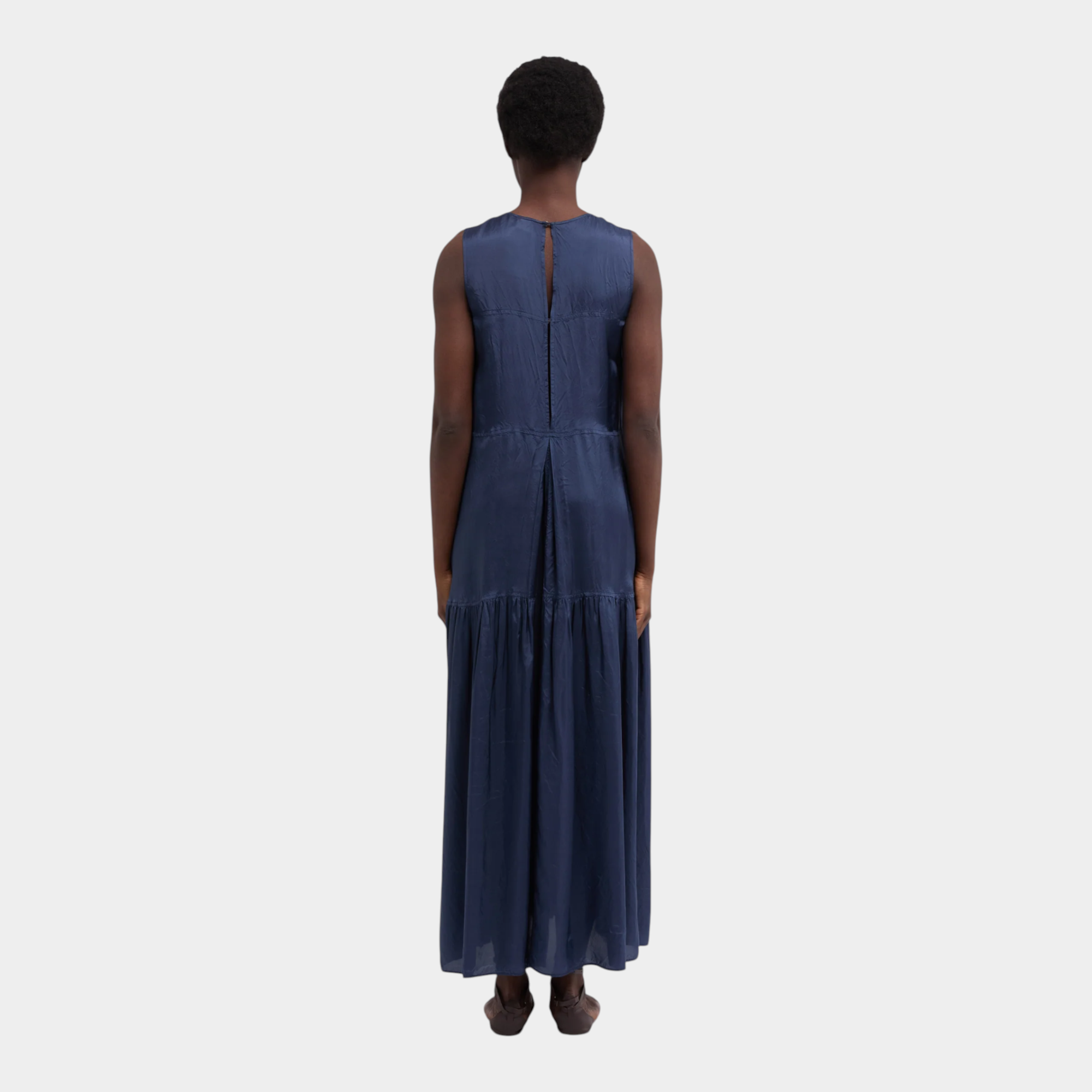 Aspesi Abito lungo in twill di viscosa - Blu
