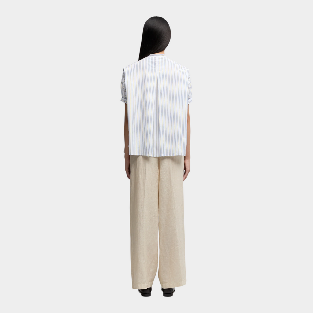 Aspesi Camicia manica corta a righe - Bianco/Giallo