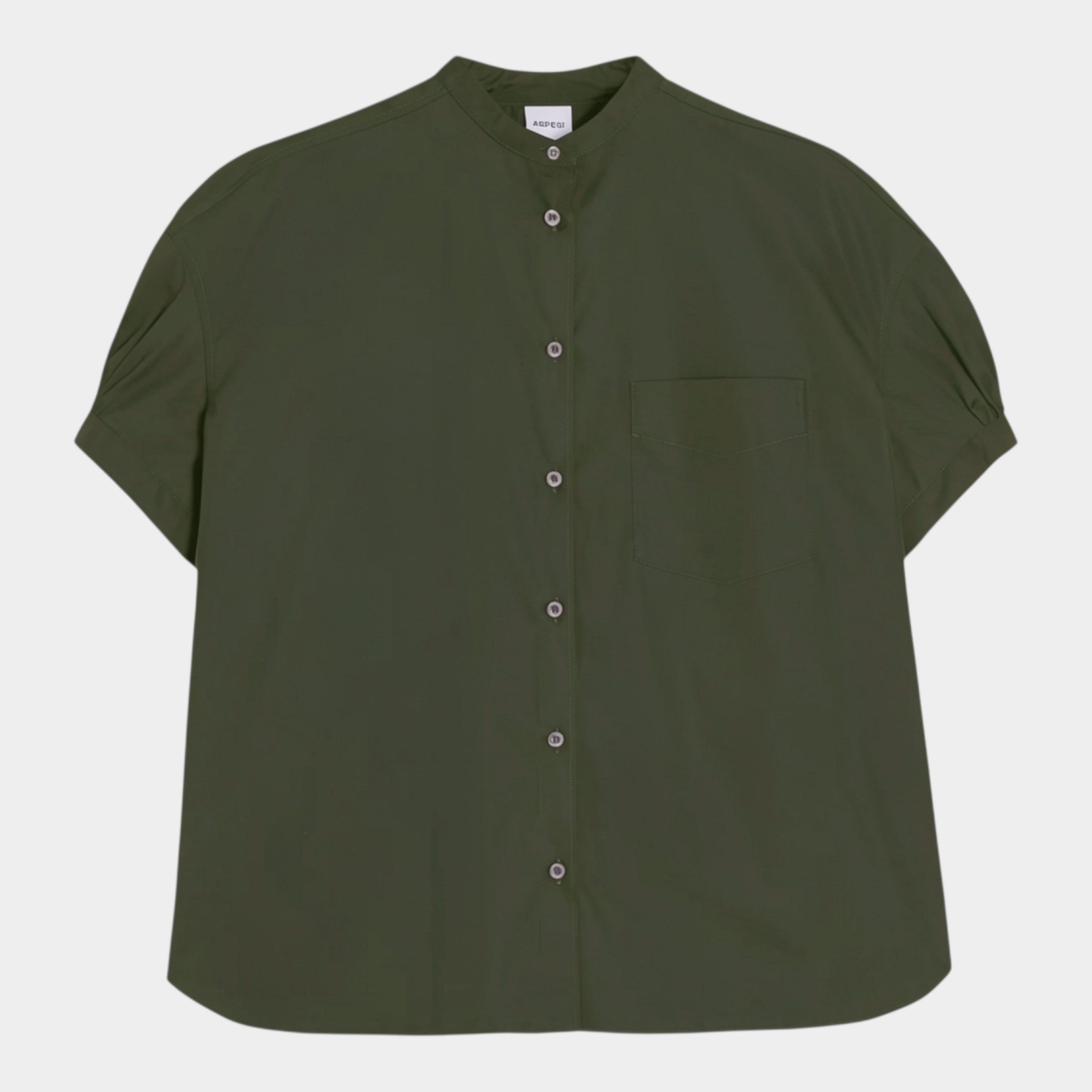Aspesi Camicia manica corta in puro cotone - Verde militare