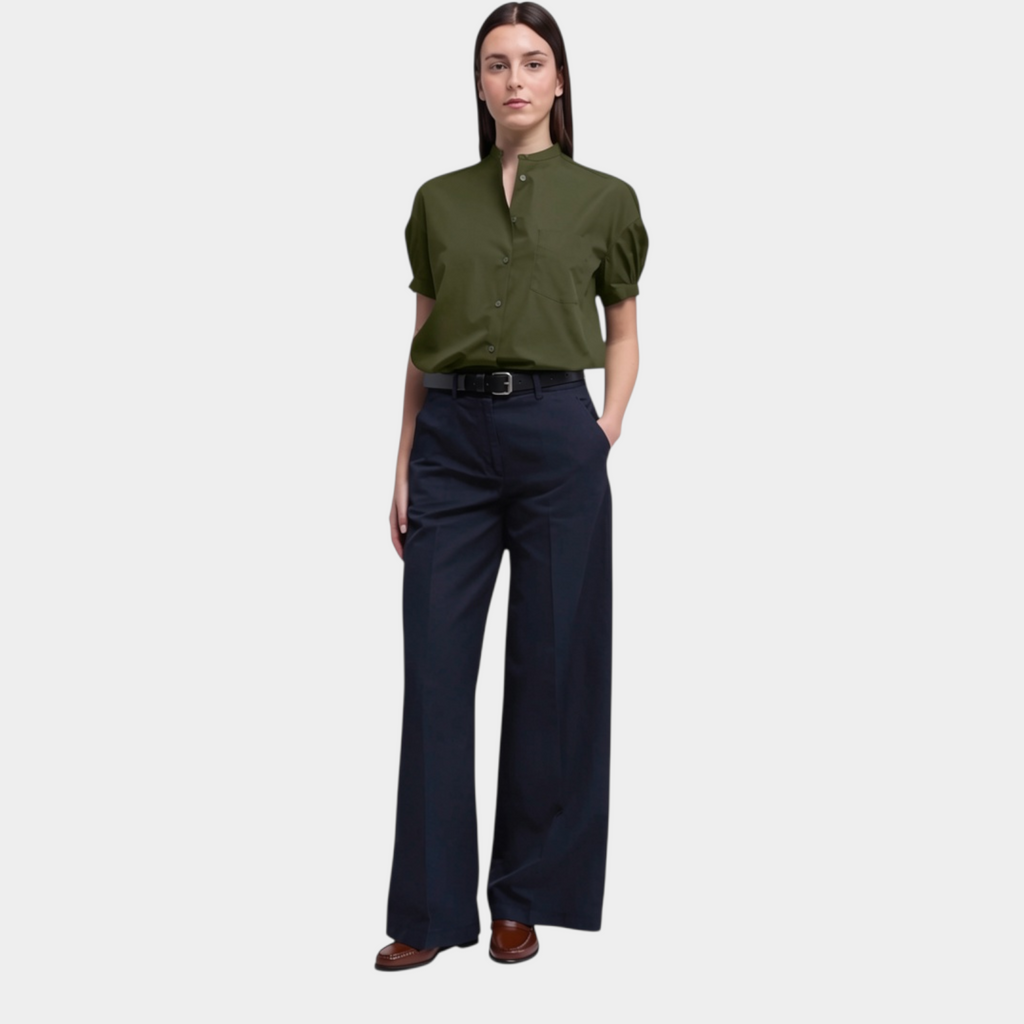 Aspesi Camicia manica corta in puro cotone - Verde militare