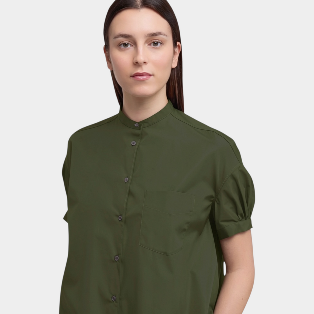 Aspesi Camicia manica corta in puro cotone - Verde militare