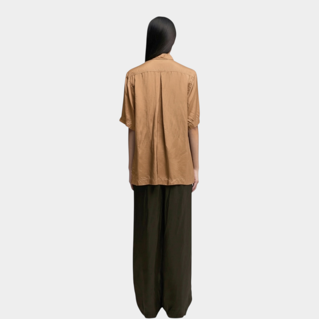 Aspesi Camicia lunga in viscosa finissaggio lavato - Caramello