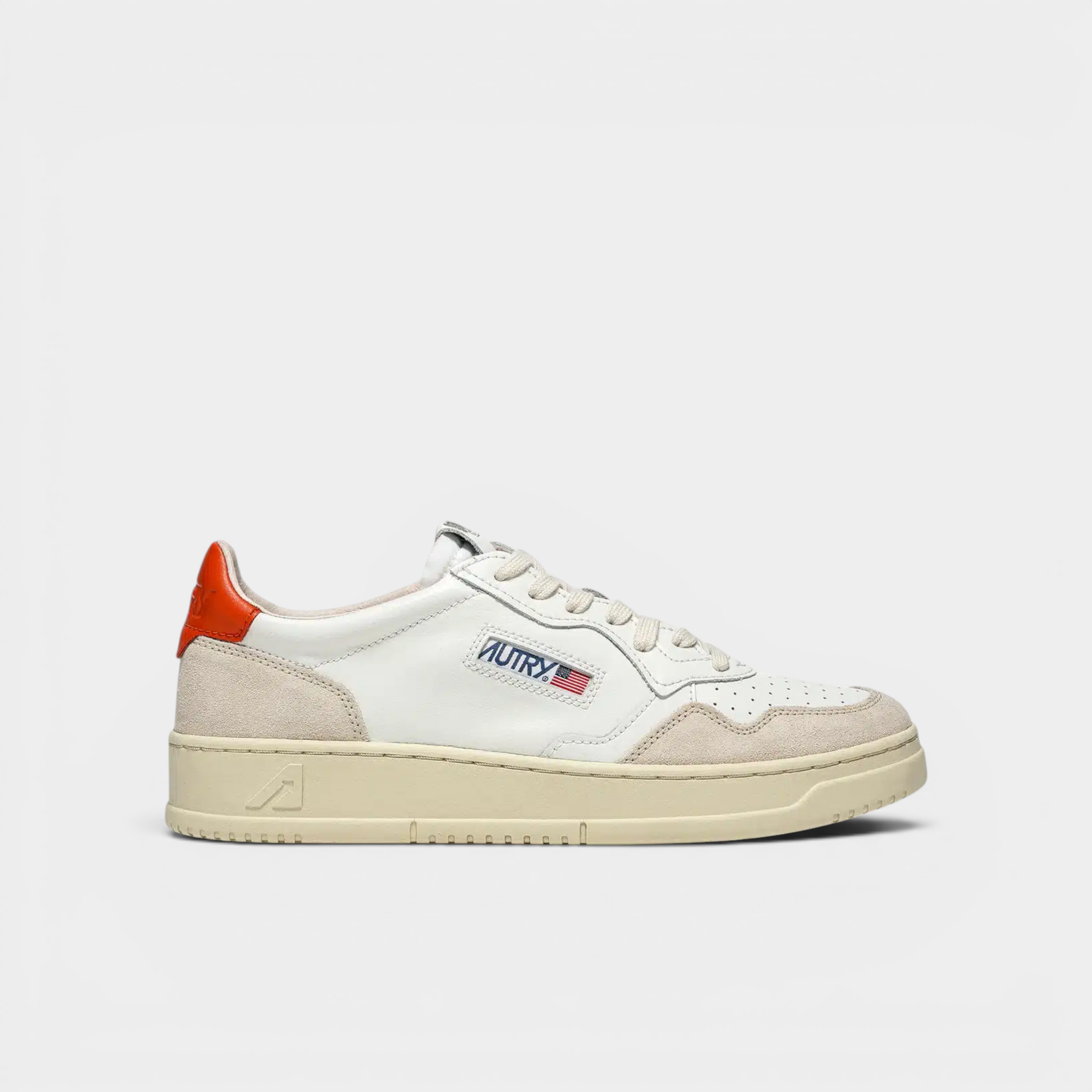Autry Sneakers Medalist in pelle e suede - Bianco e Arancione