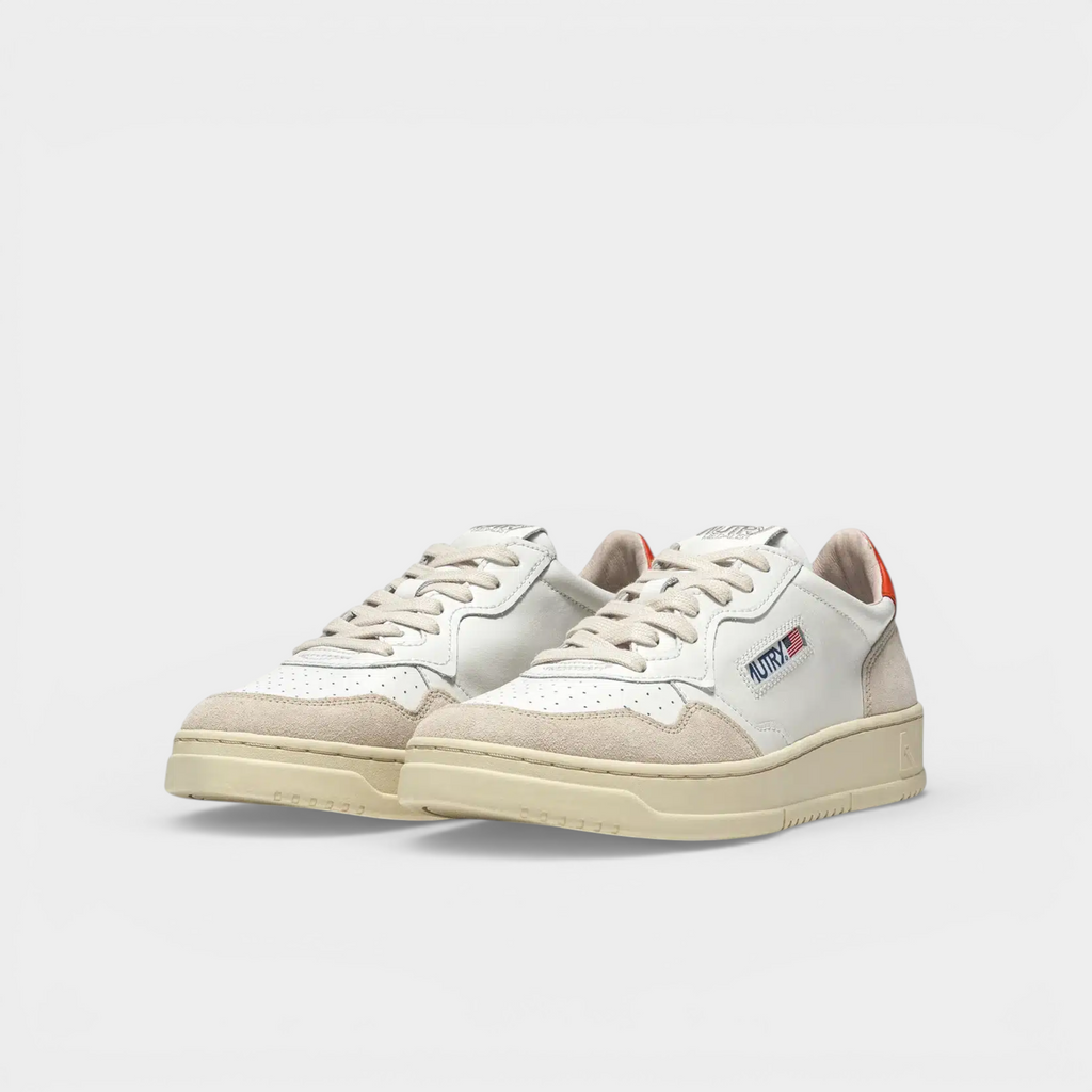 Autry Sneakers Medalist in pelle e suede - Bianco e Arancione