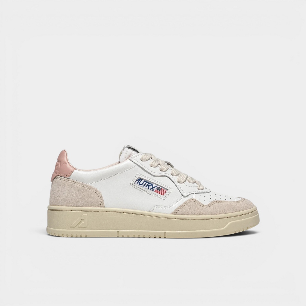 Autry Sneakers Medalist in pelle e suede - Bianco e Rosa