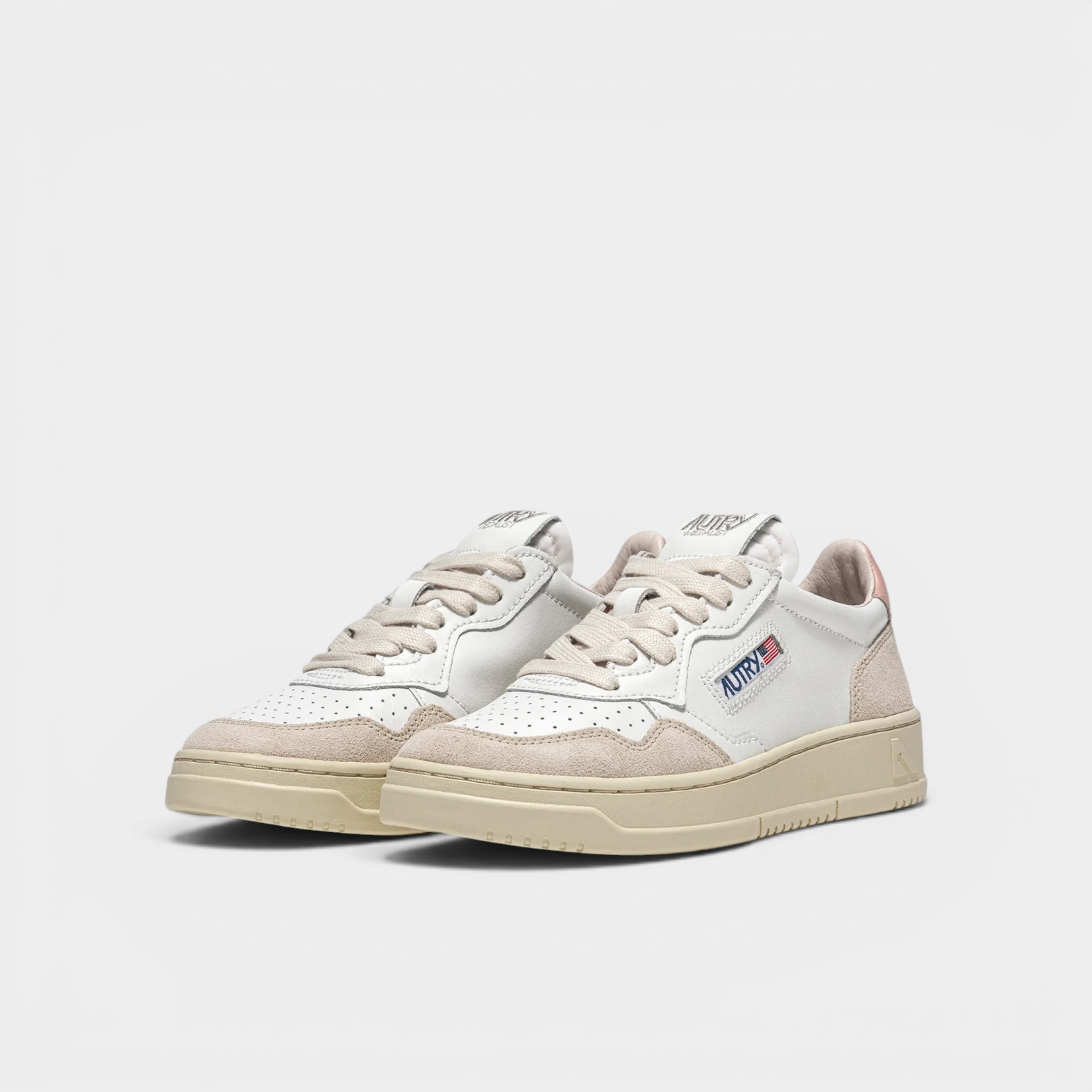 Autry Sneakers Medalist in pelle e suede - Bianco e Rosa