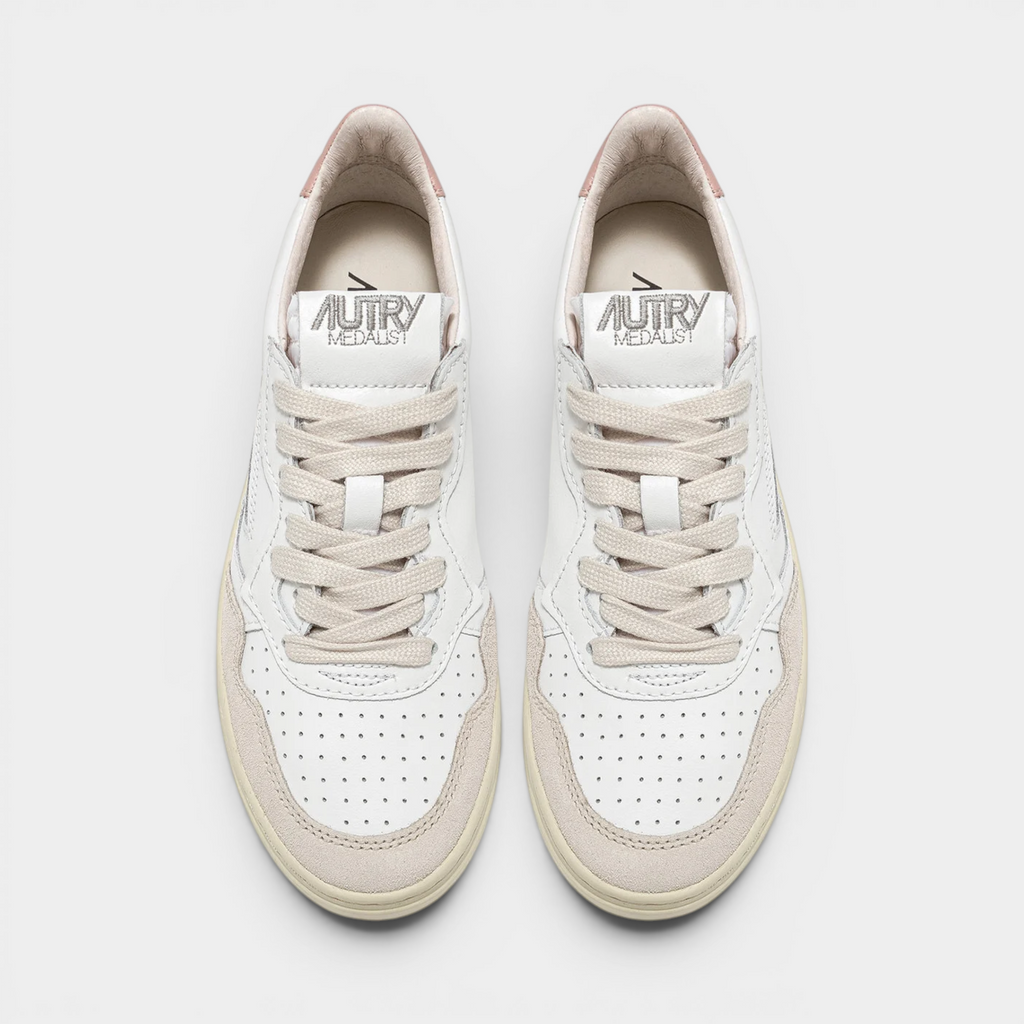 Autry Sneakers Medalist in pelle e suede - Bianco e Rosa