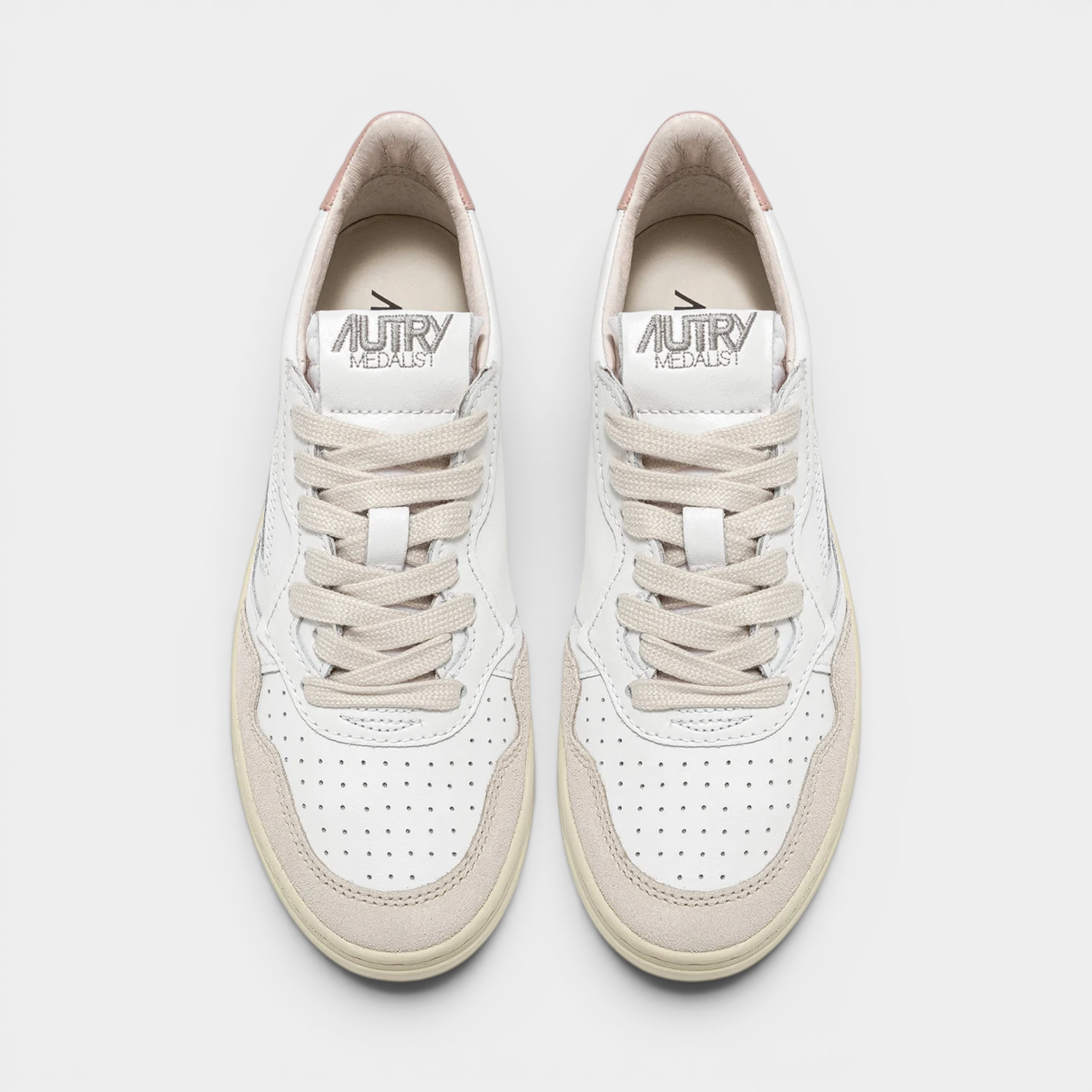 Autry Sneakers Medalist in pelle e suede - Bianco e Rosa