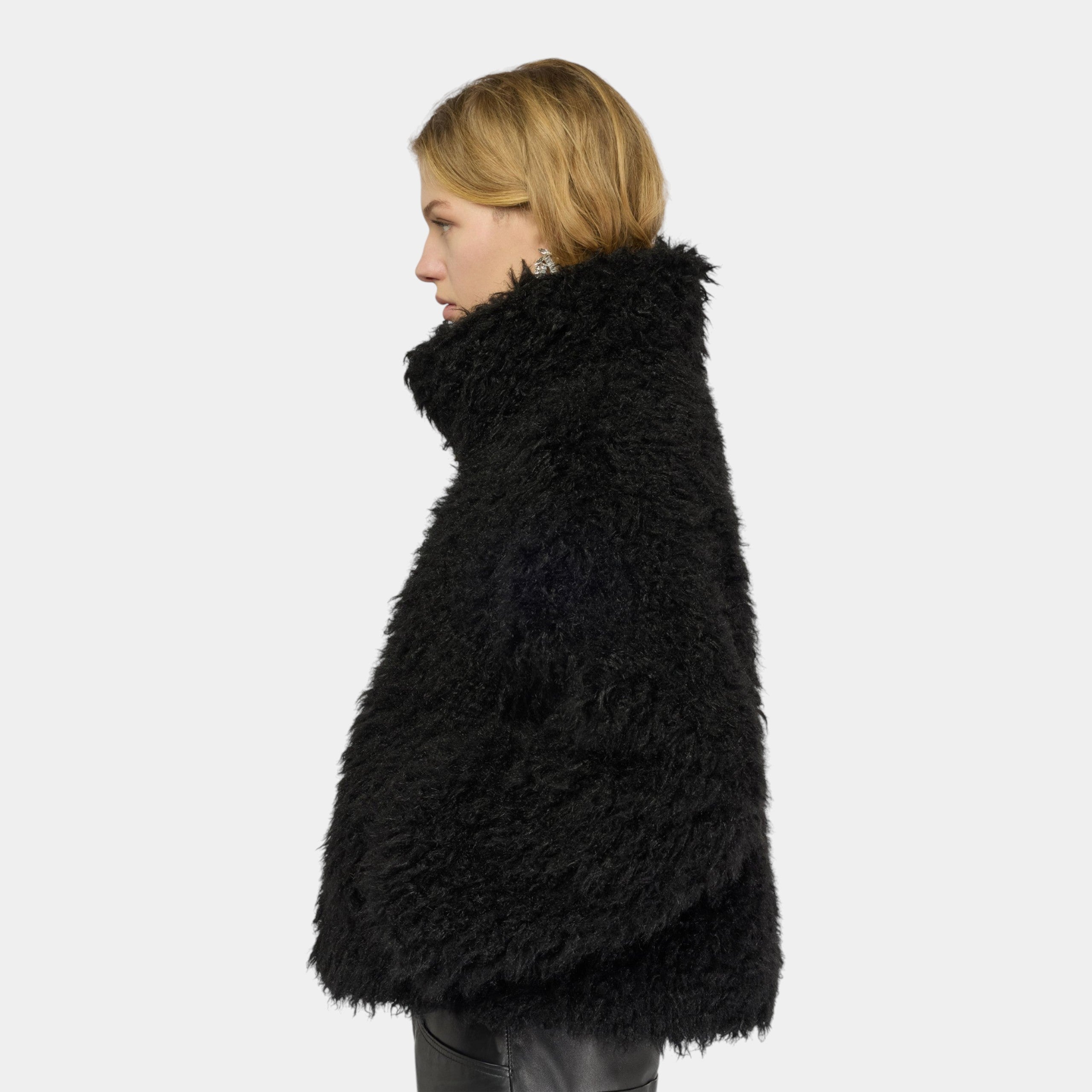 Semicouture Bomber in eco pelliccia Delicia - Nero