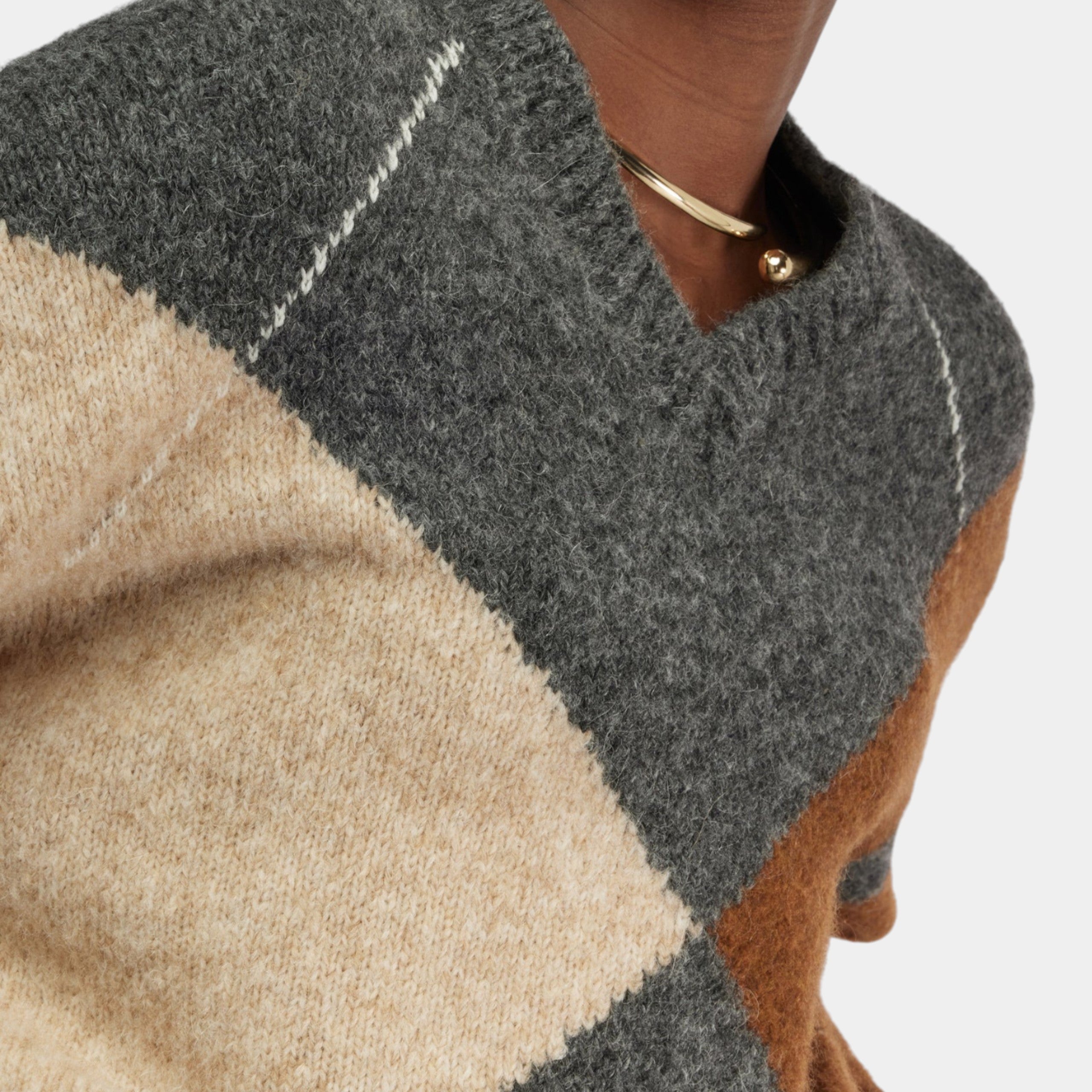 Semicouture Maglia a rombi Gaston - Grigio