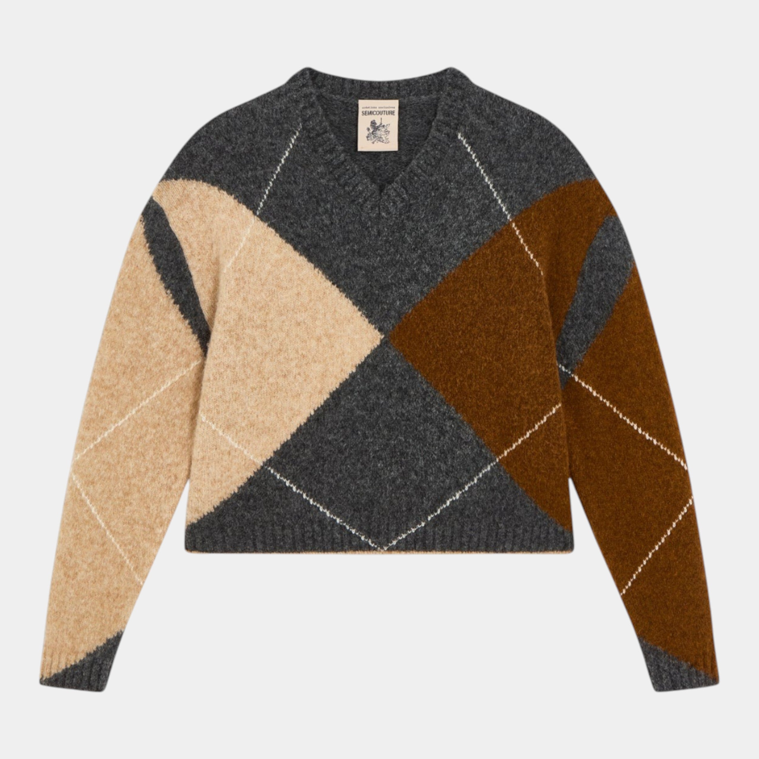 Semicouture Maglia a rombi Gaston - Grigio