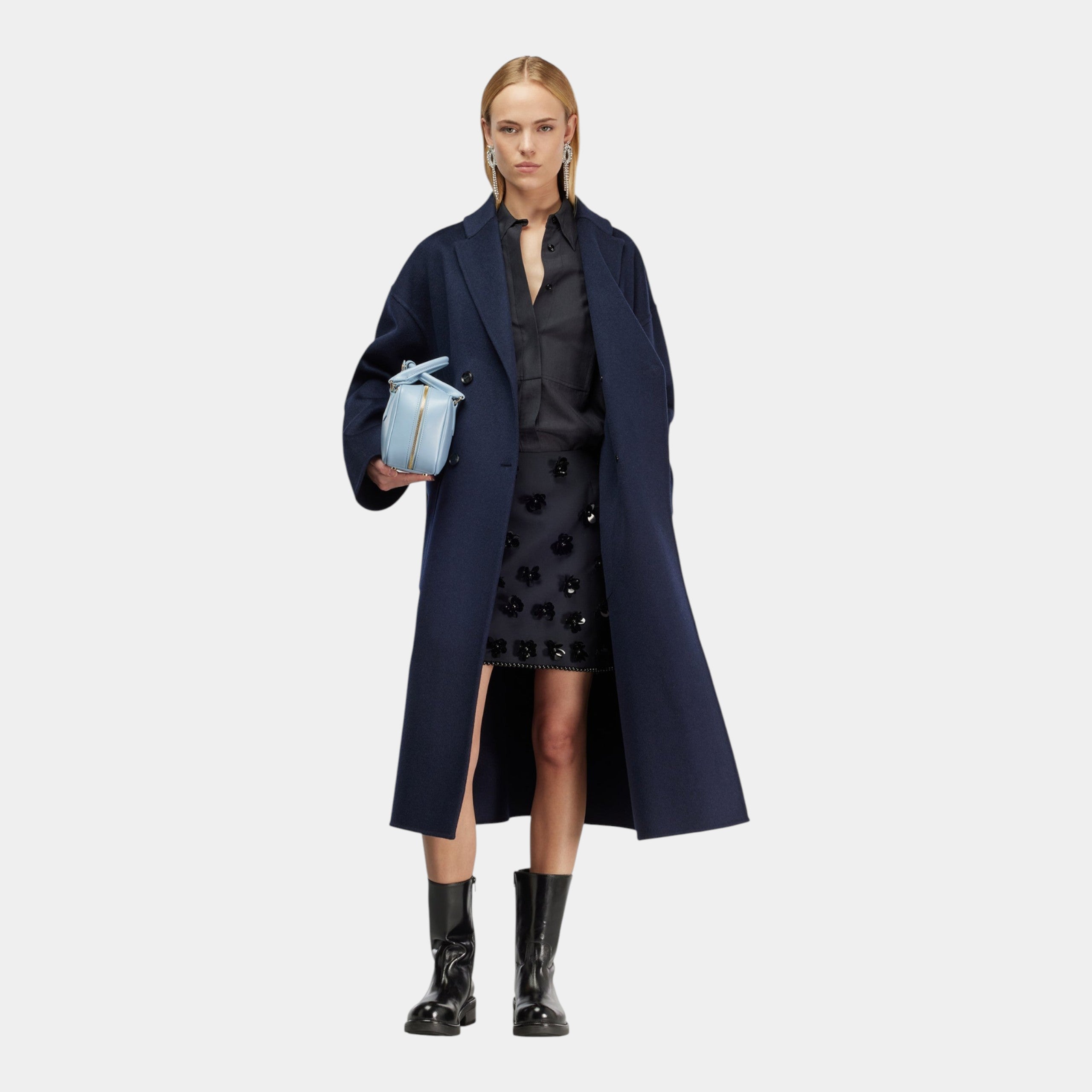 Semicouture Cappotto in panno doppiopetto - Blu