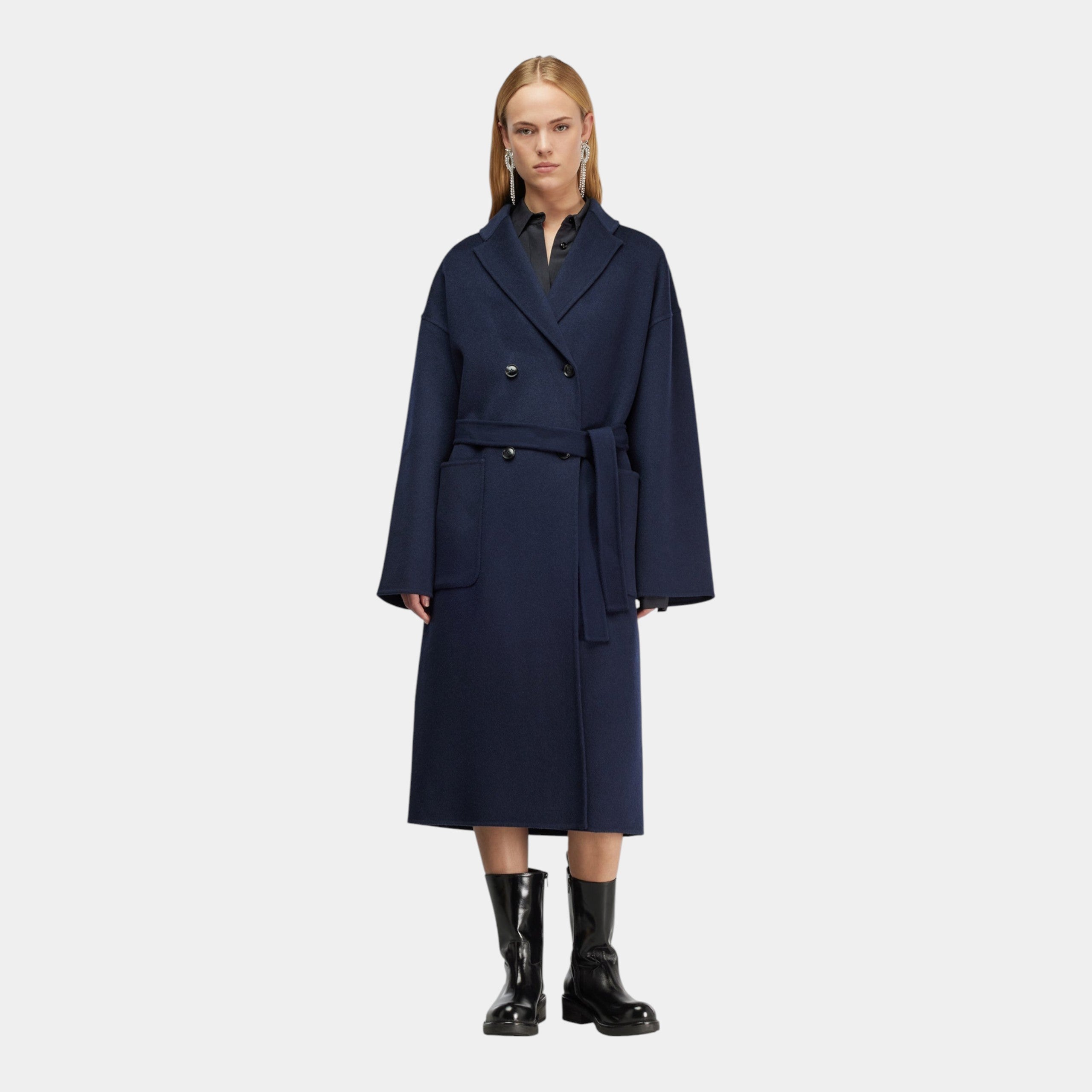 Semicouture Cappotto in panno doppiopetto - Blu
