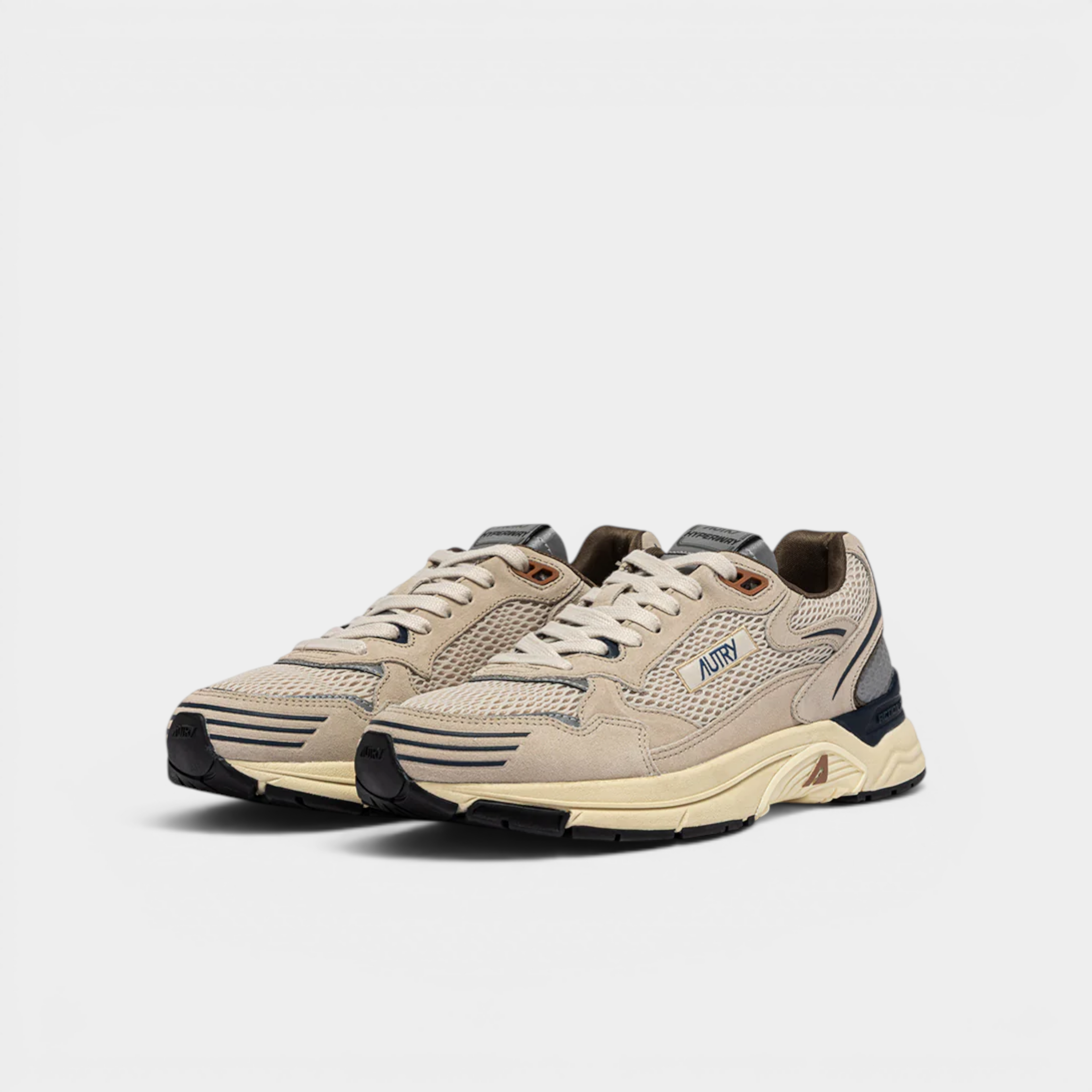 Autry Sneakers Hyperway in mesh e suede - Beige e Blu