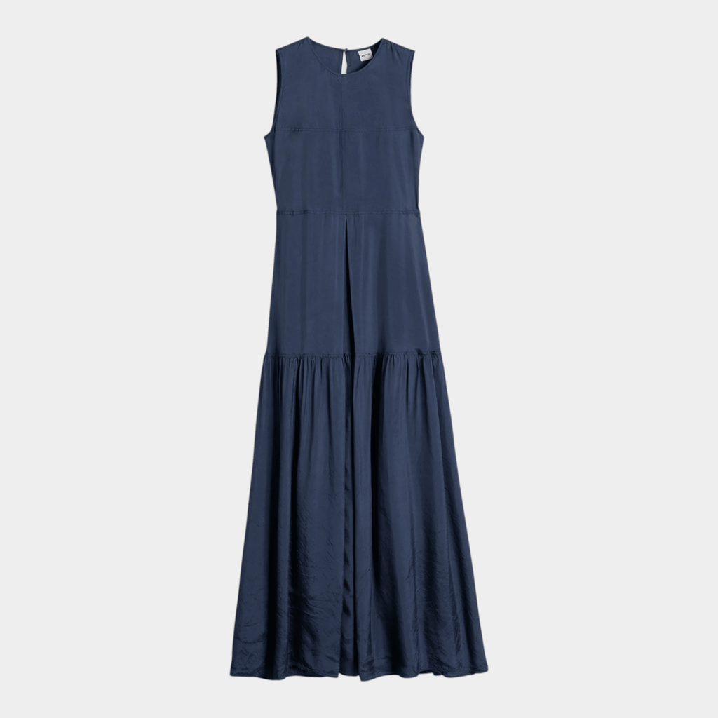 ASPESI - Aspesi Abito lungo in twill di viscosa - Blu/1 - Hubert Humangoods