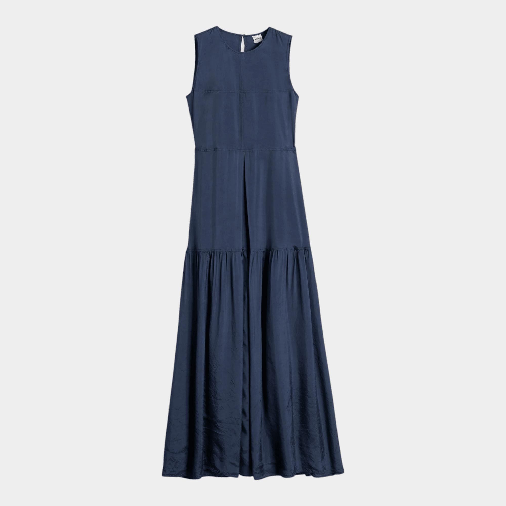 ASPESI - Aspesi Abito lungo in twill di viscosa - Blu/1 - Hubert Humangoods