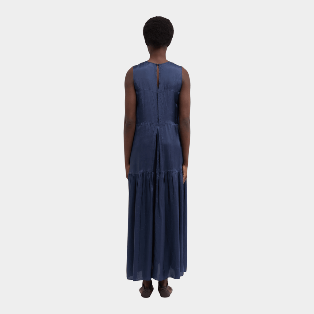 ASPESI - Aspesi Abito lungo in twill di viscosa - Blu/4 - Hubert Humangoods