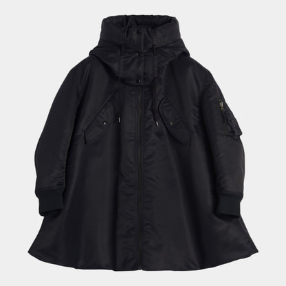 ASPESI Aspesi Bomber in raso con cappuccio - Nero - Hubert Humangoods