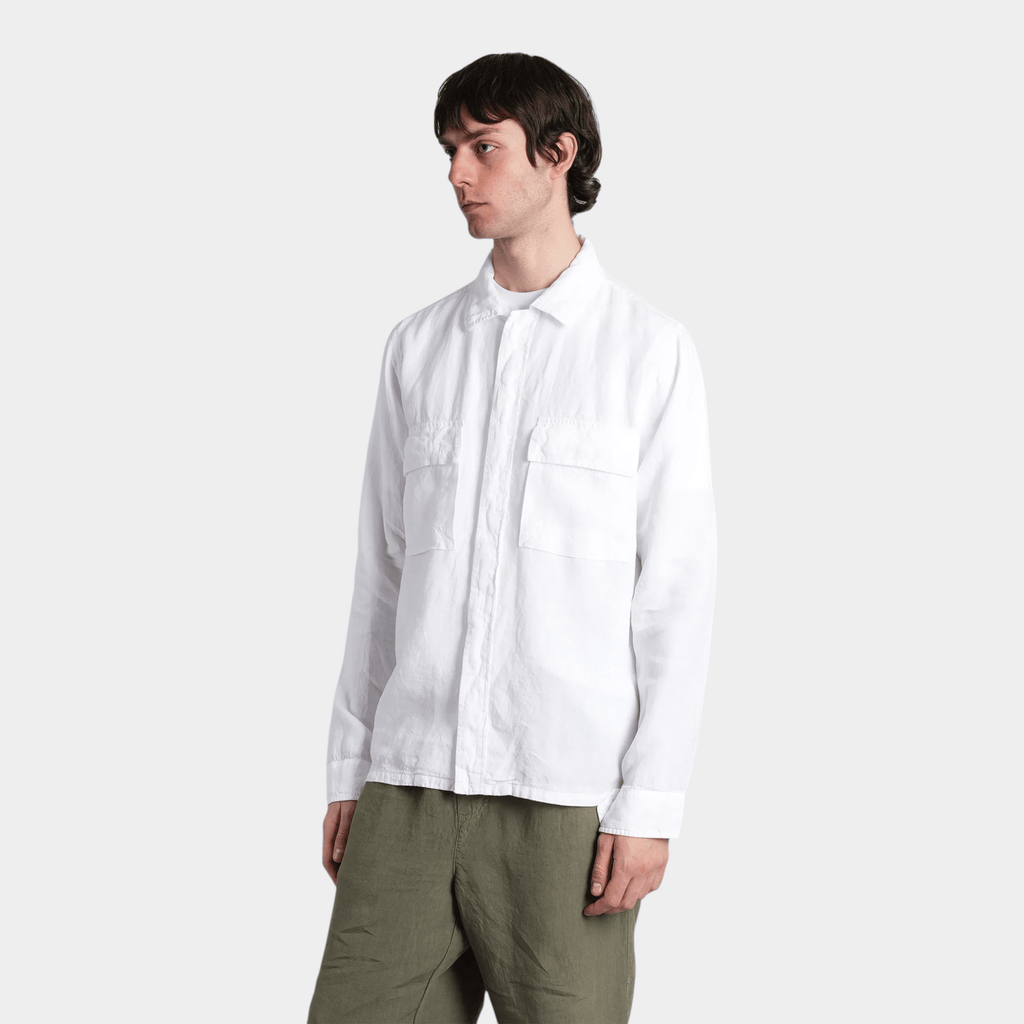 ASPESI - Aspesi Camicia in lino con tasconi Ri - Capa - Bianco/4 - Hubert Humangoods